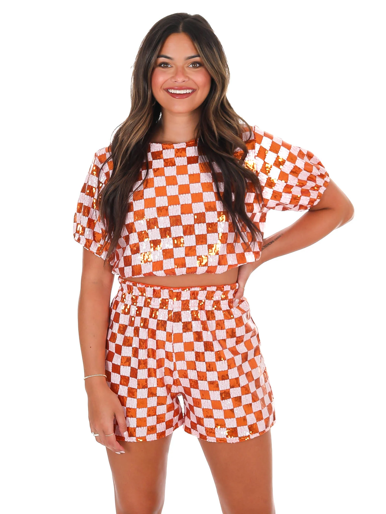 Play By Play Checker Sequin Top - Image 6