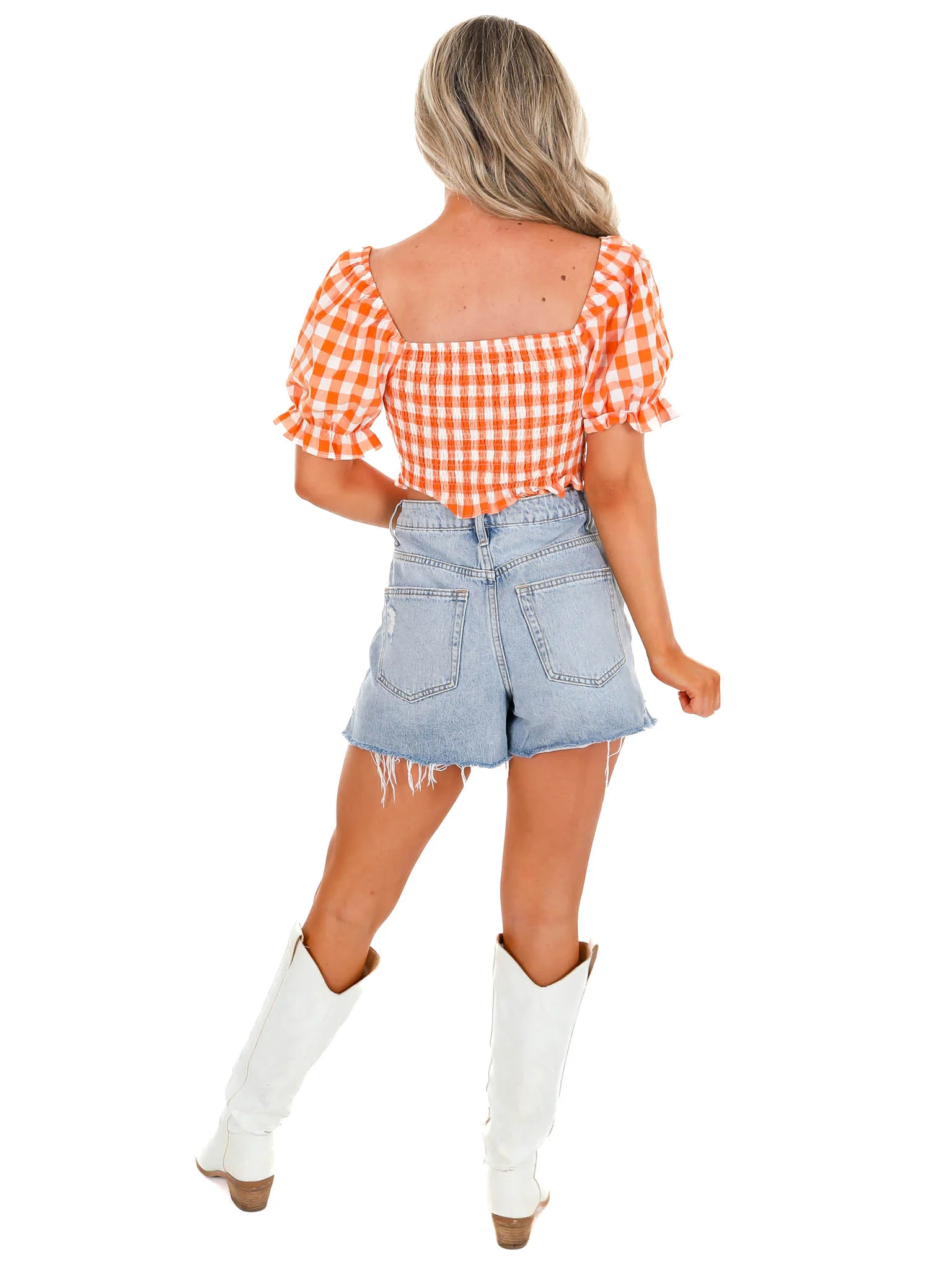 Play With Your Heart Gingham Crop Top - Image 13