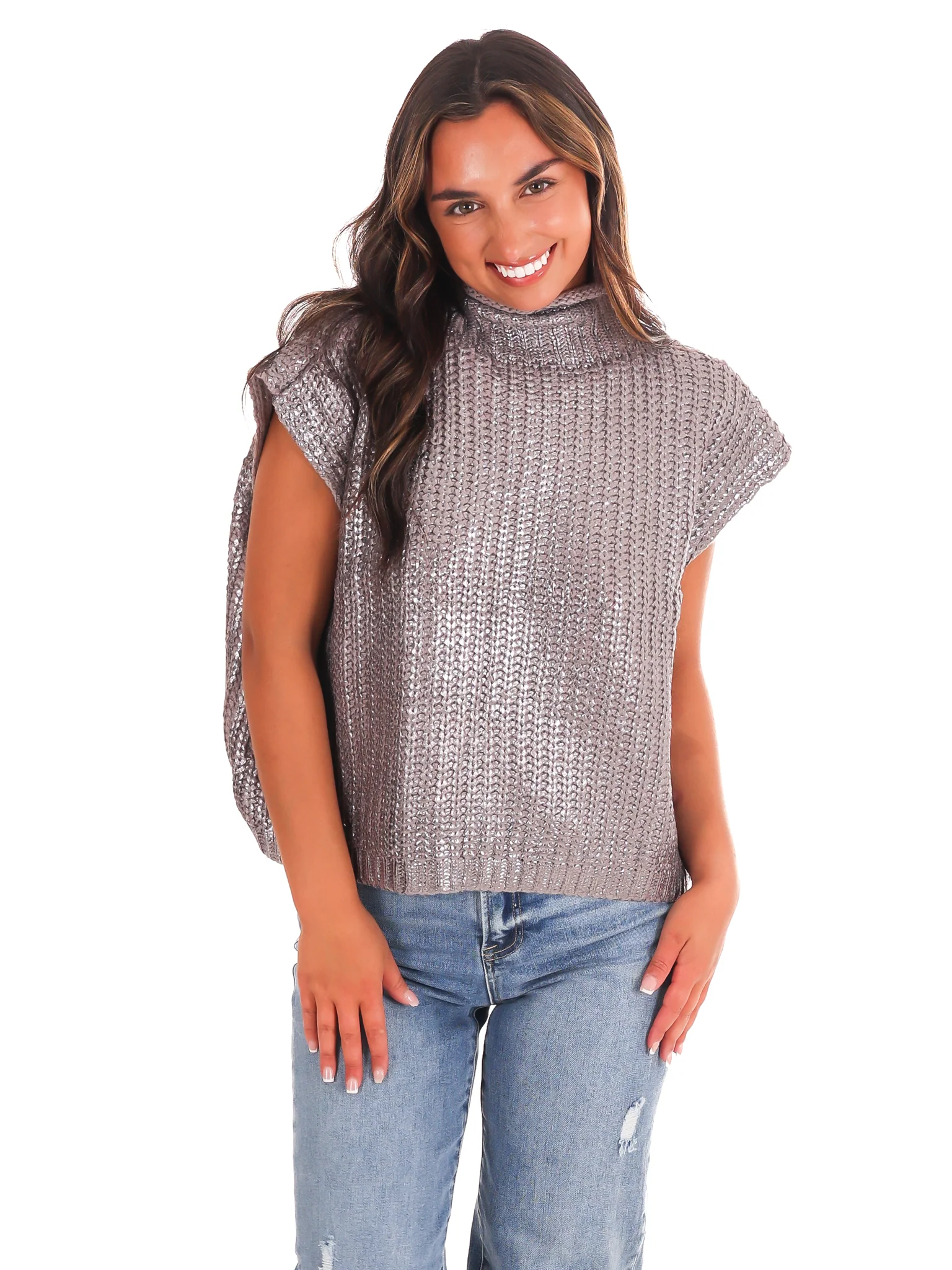 Playful Pop Metallic Foil Sweater - Image 20