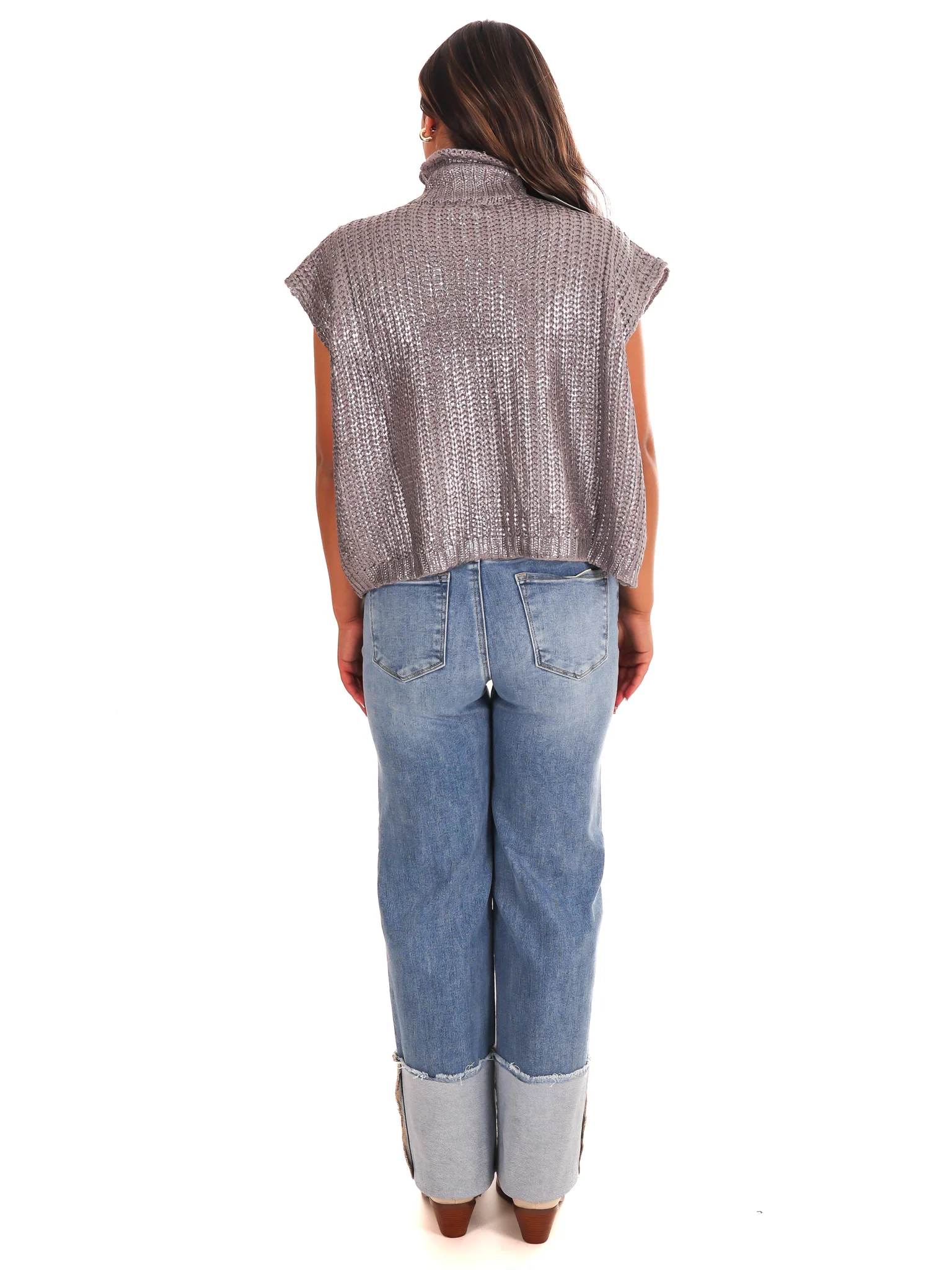 Playful Pop Metallic Foil Sweater - Image 23
