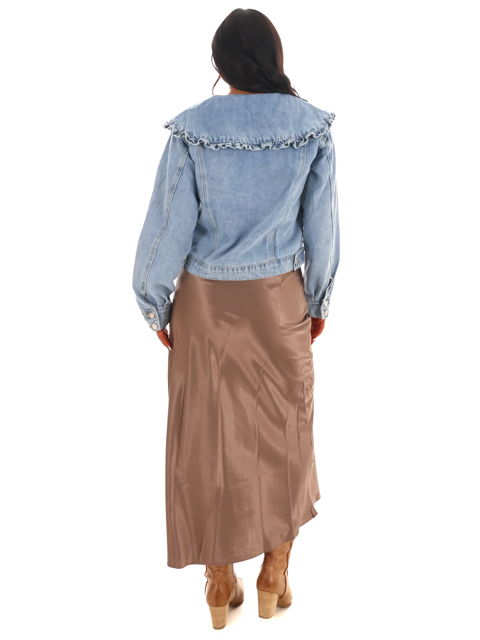 Playful Ruffle Denim Jacket - Image 7