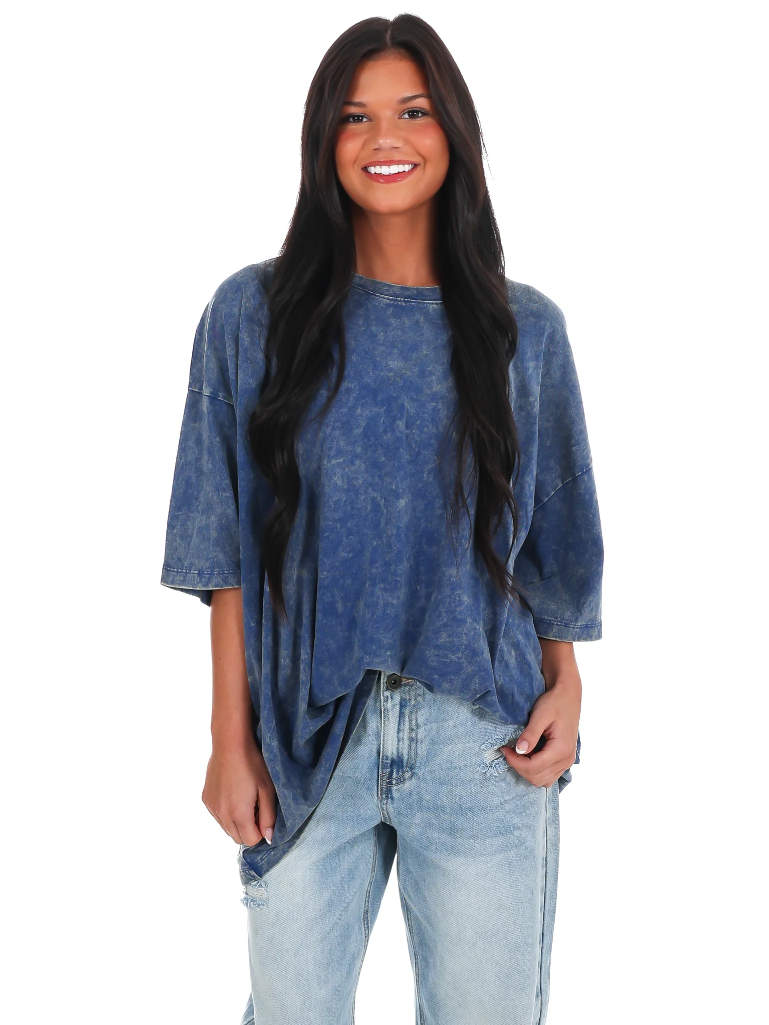 Playing Games Acid Wash Boyfriend Tee - Image 123