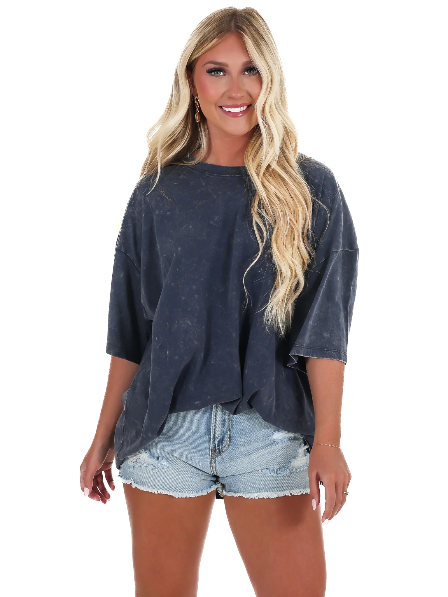 Playing Games Acid Wash Boyfriend Tee - Image 40