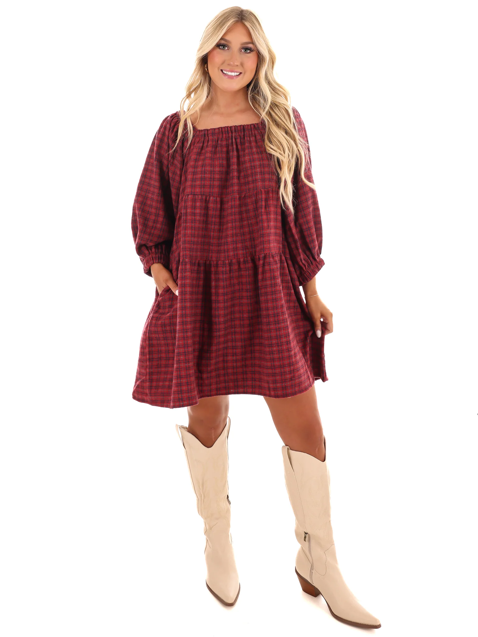 Pocketful of Plaid Tiered Dress - Image 10