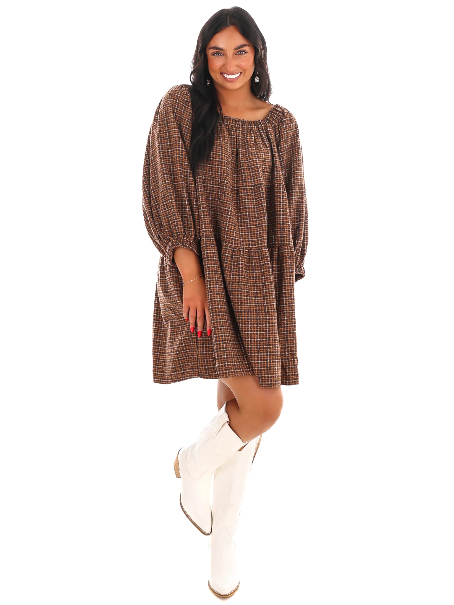 Pocketful of Plaid Tiered Dress - Image 4