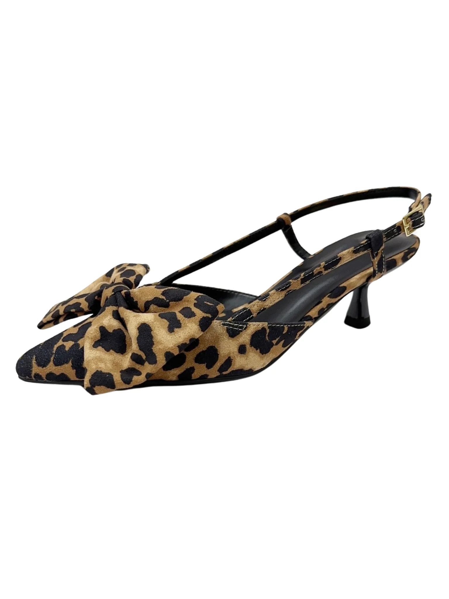 Pointed Toe Leopard Slingback Heel