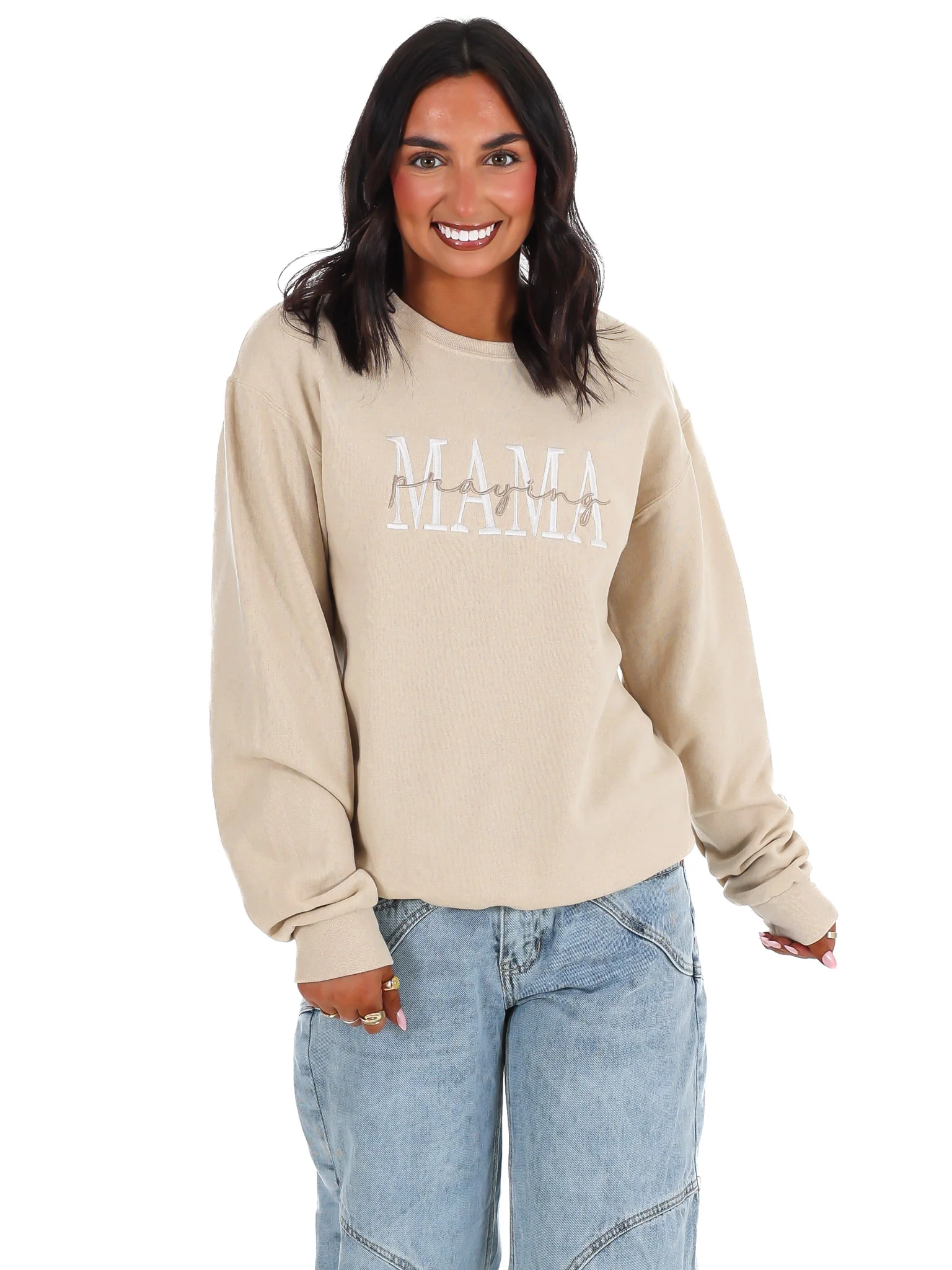 Praying Mama Embroidered Sweatshirt - Image 3
