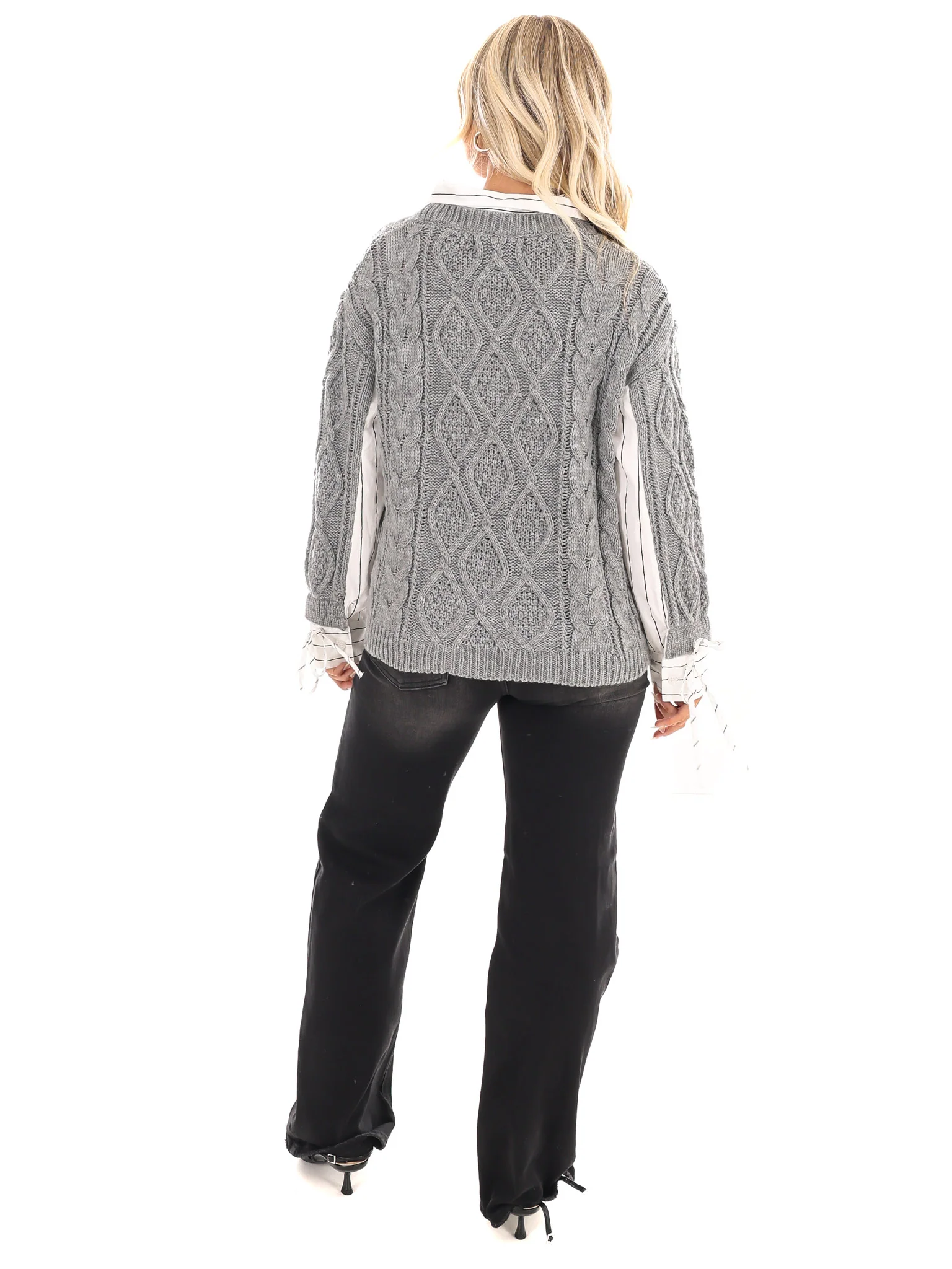 Pretty Preppy Cable Knit Sweater Top - Image 15