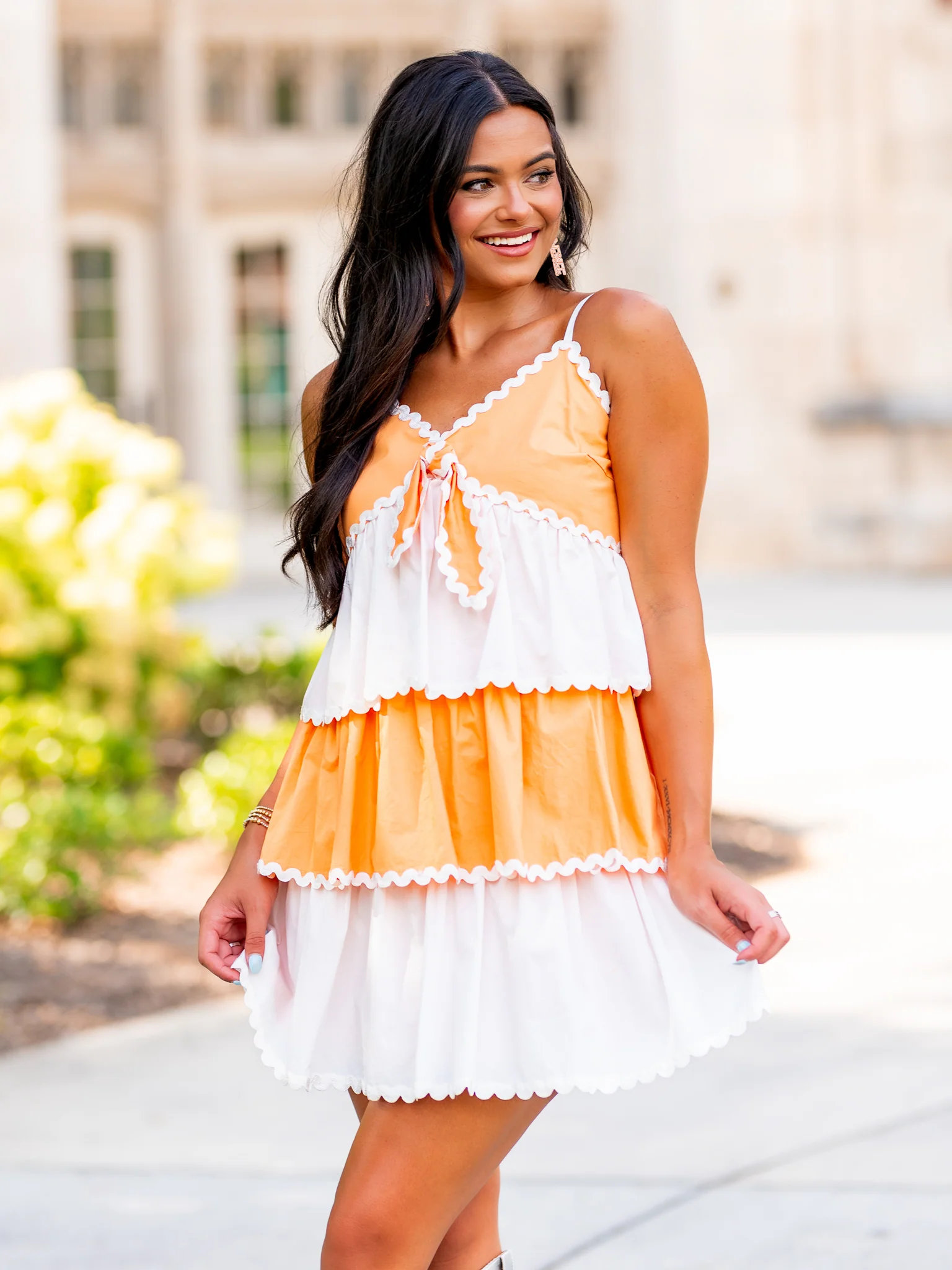 Push Forward Contrast Tiered Dress - Image 4