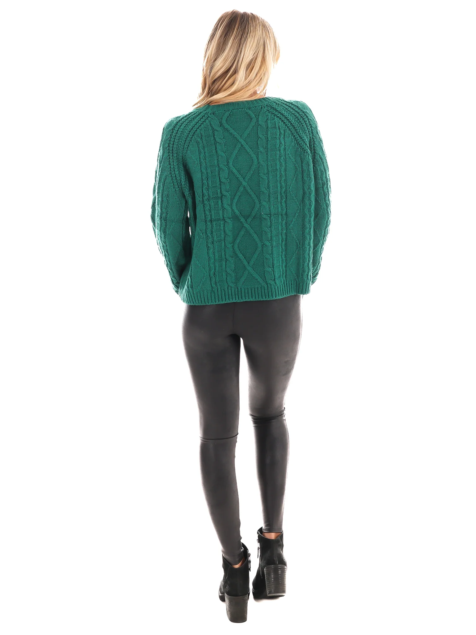 Radiant Rhinestone Cable Knit Sweater - Image 22