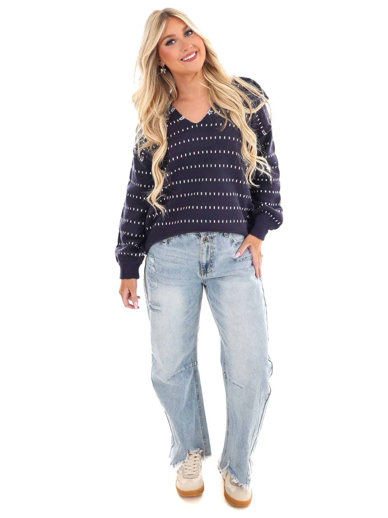 Raising the Bar V-Neck Sweater - Image 4