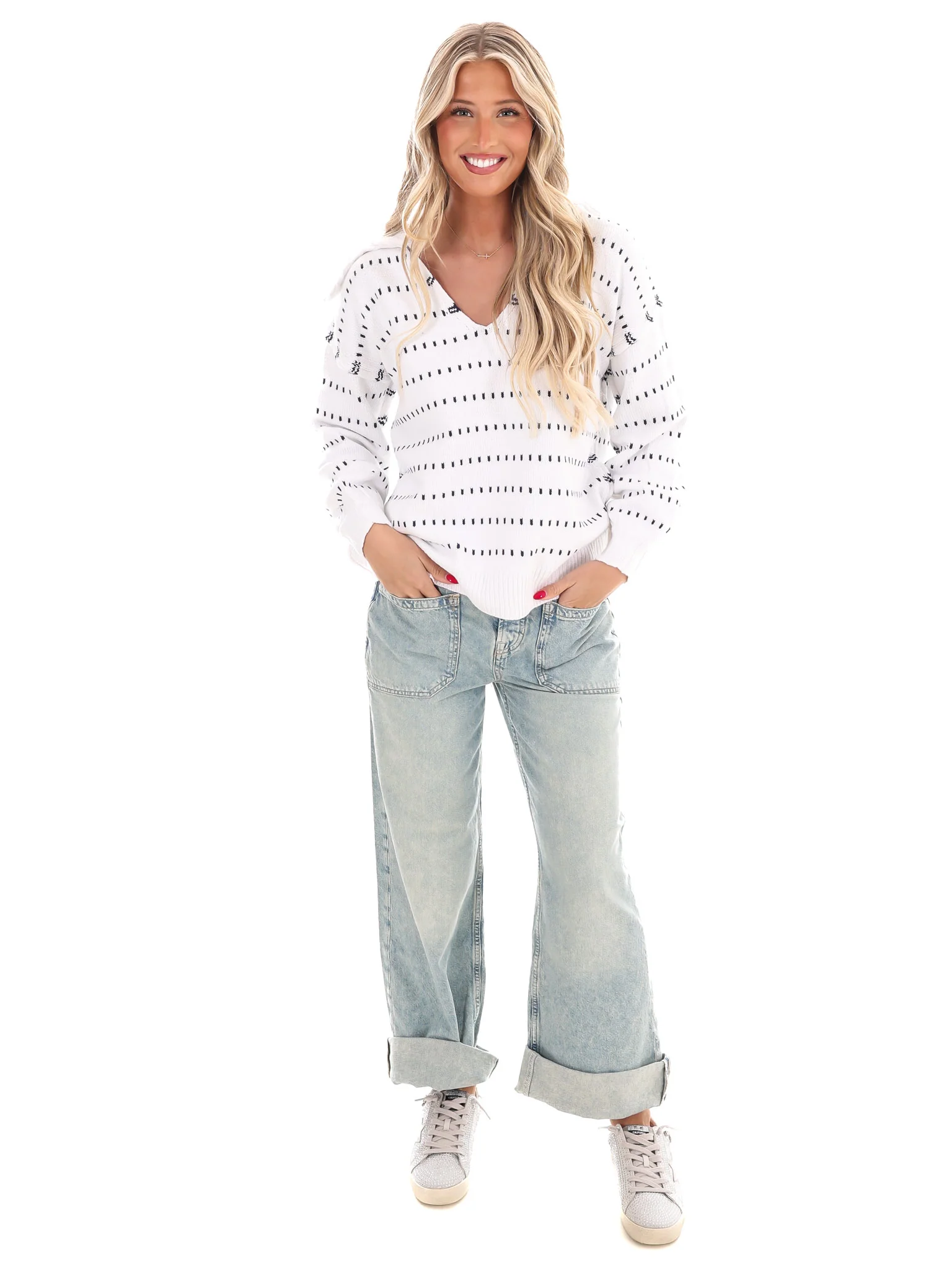 Raising the Bar V-Neck Sweater - Image 9