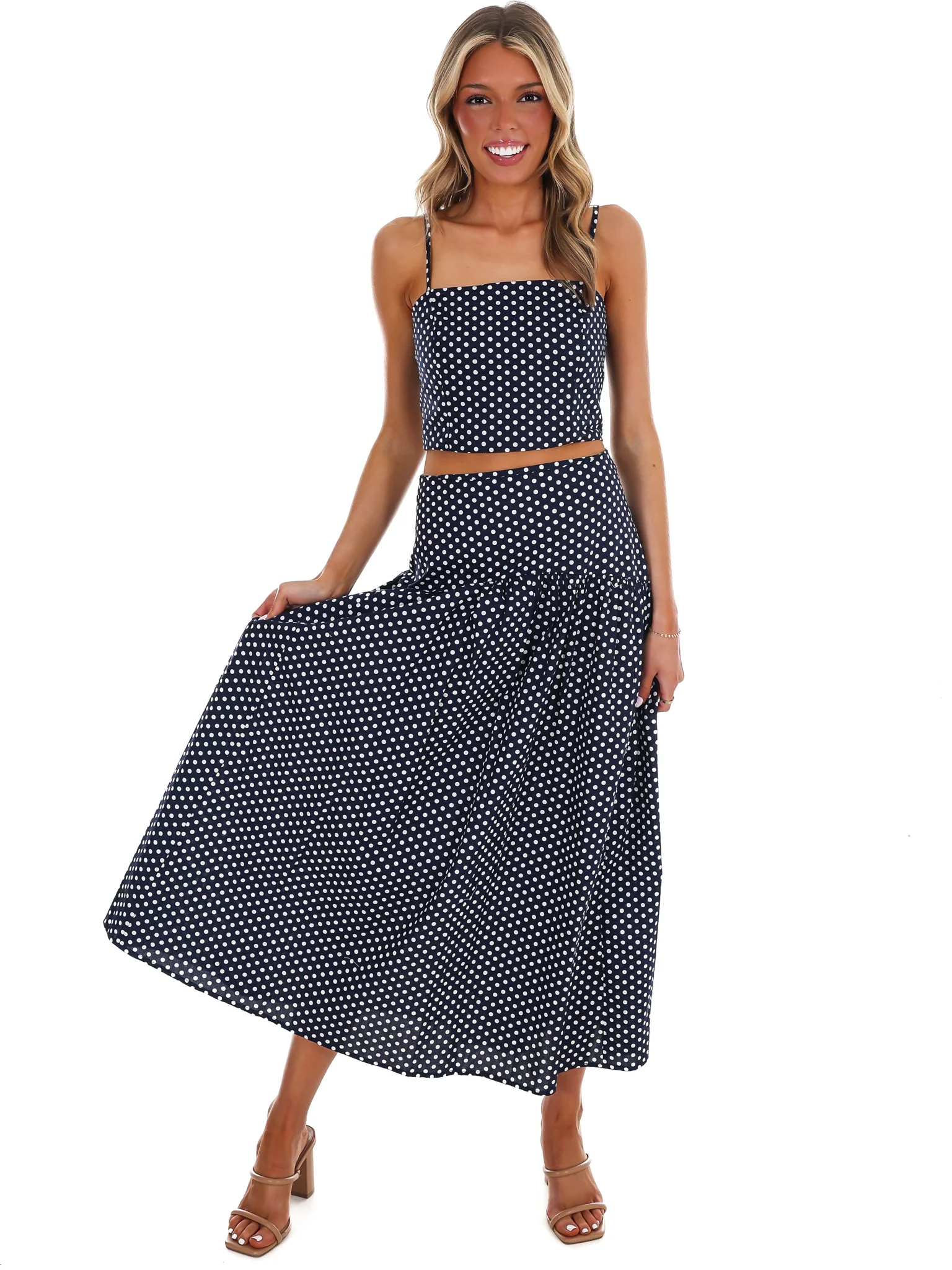 Remember Us Polka Dot Maxi Skirt Set - Image 2