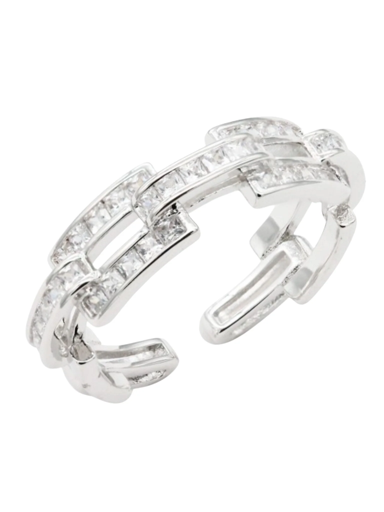 Rhinestone Chainlink Adjustable Rings - Image 2