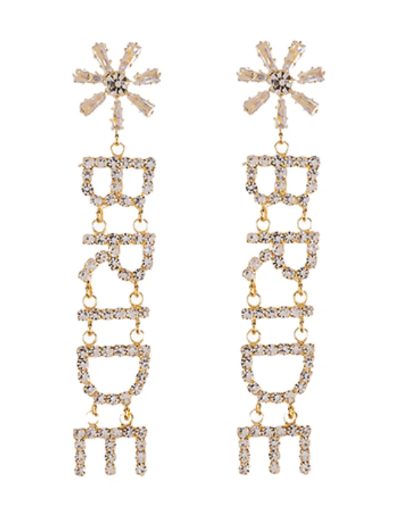 Rhinestone Dangle Bride Earrings
