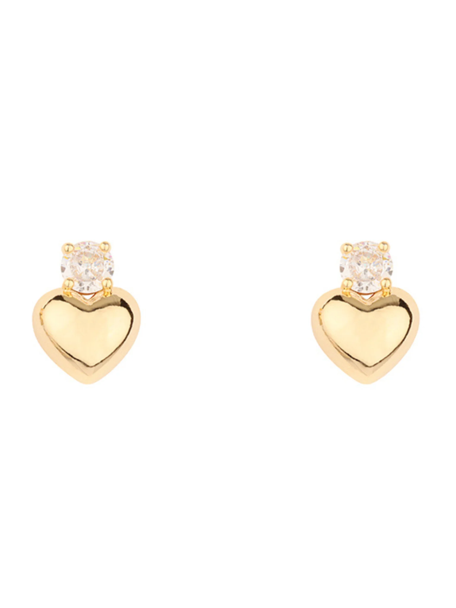 Rhinestone Heart Post Earrings