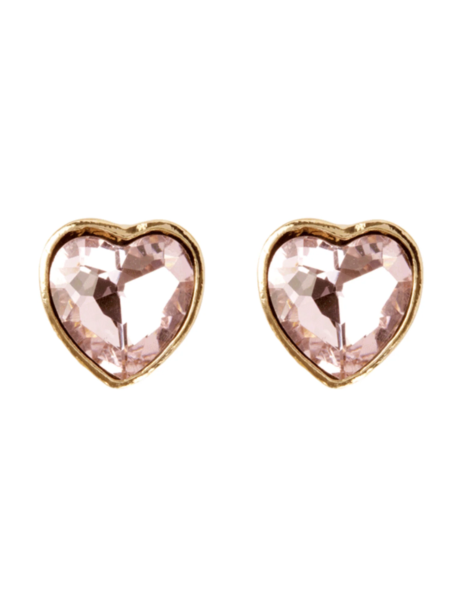 Rhinestone Heart Stud Earrings - Image 2