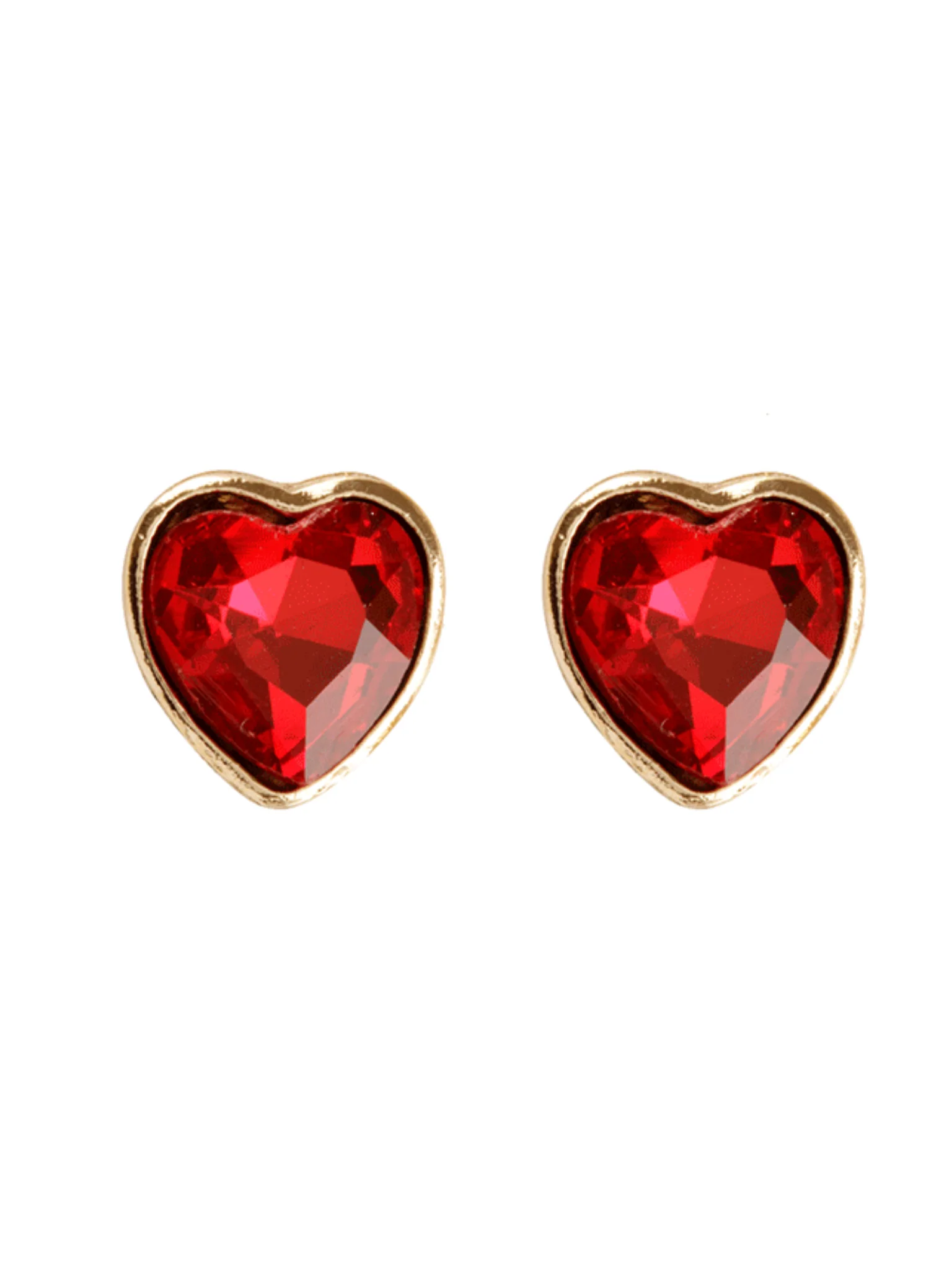 Rhinestone Heart Stud Earrings - Image 3