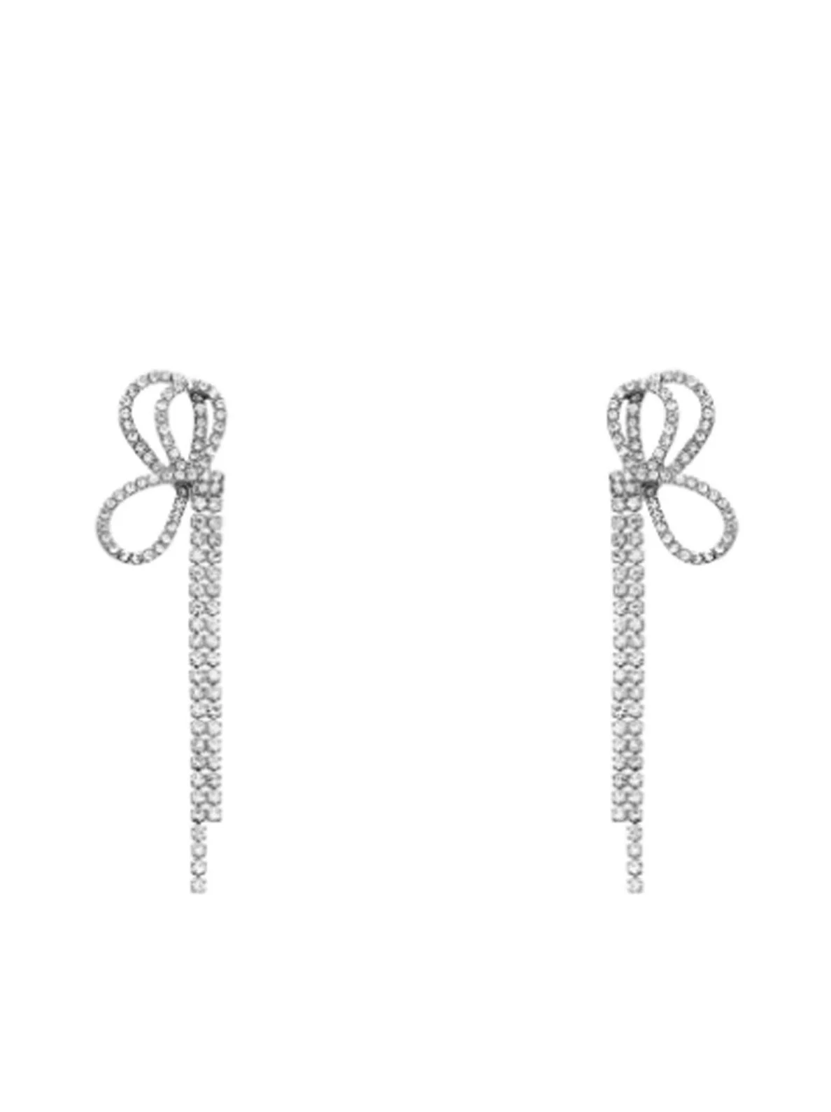 Ribbon Pave Stone Drop Earrings - Image 2