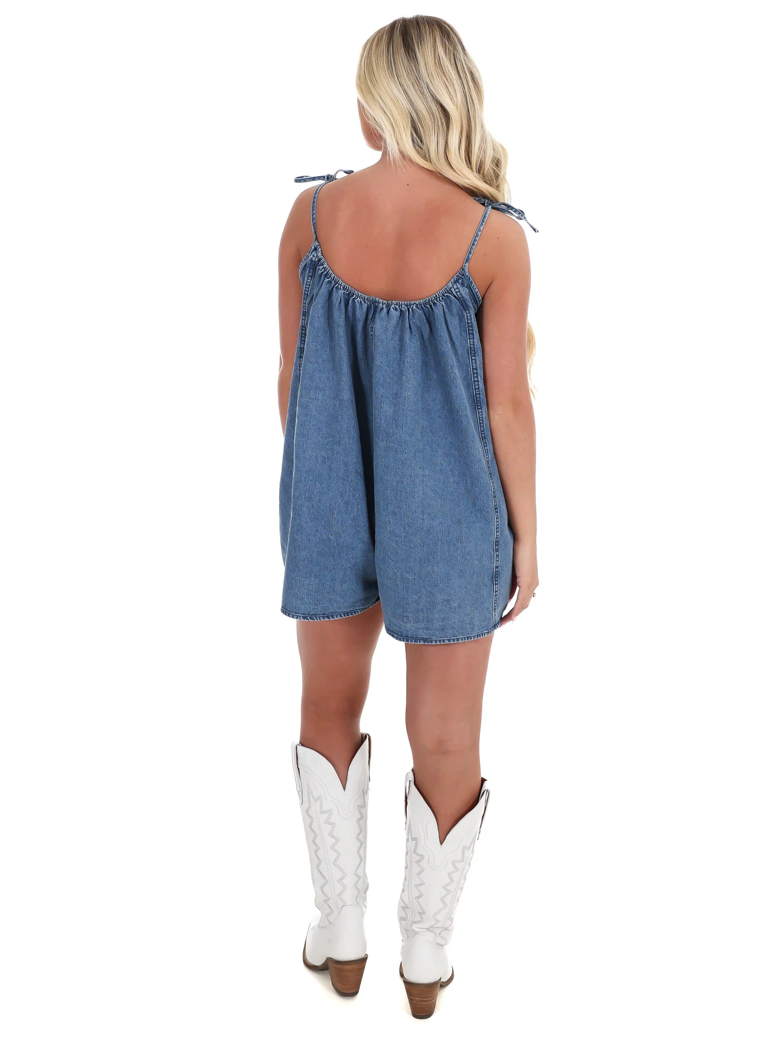 Rising Sun Denim Romper - Image 7