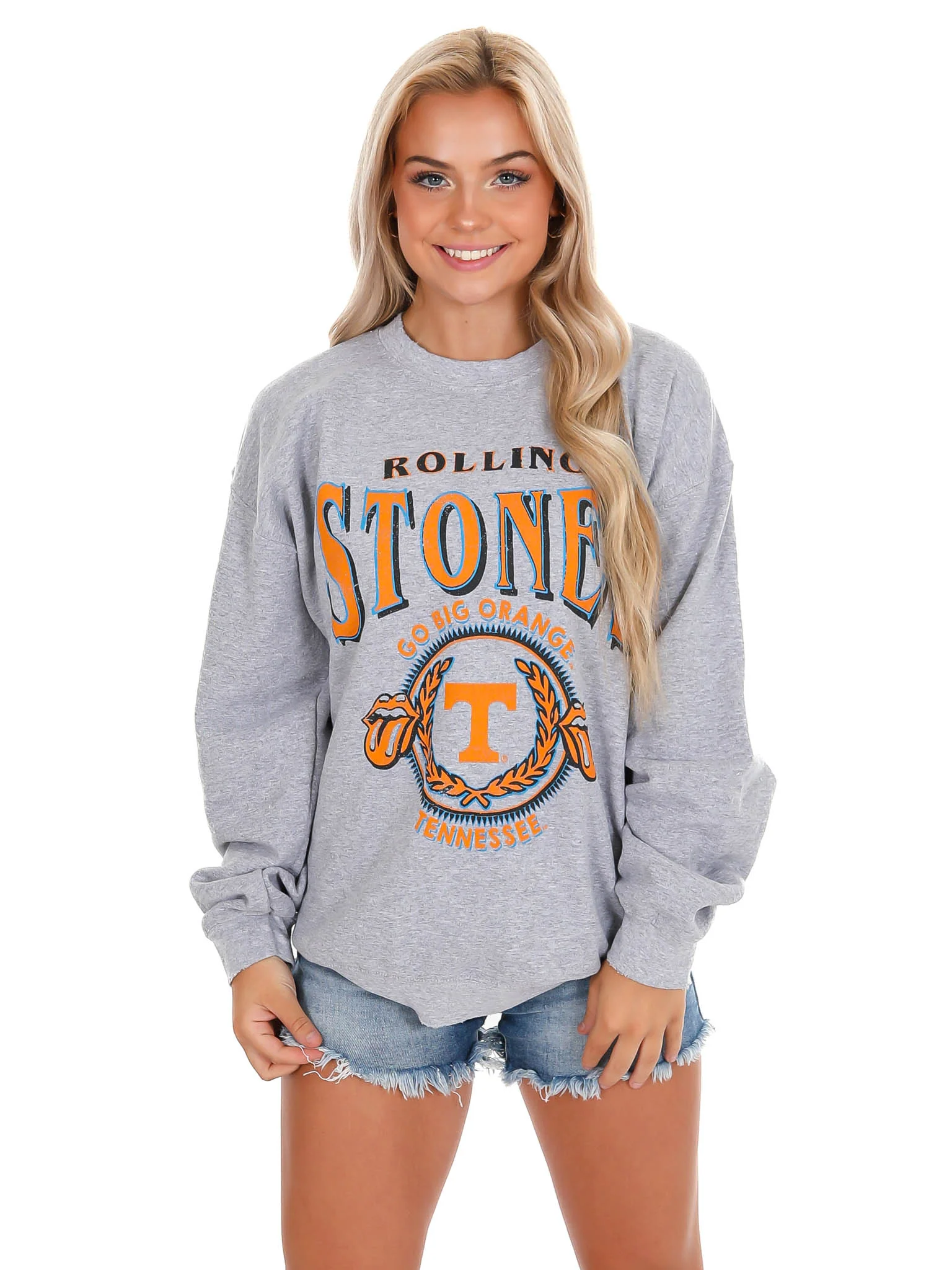 Rolling Stones Tennessee Volunteers College Seal Thrifted Sweatshirt - Image 16