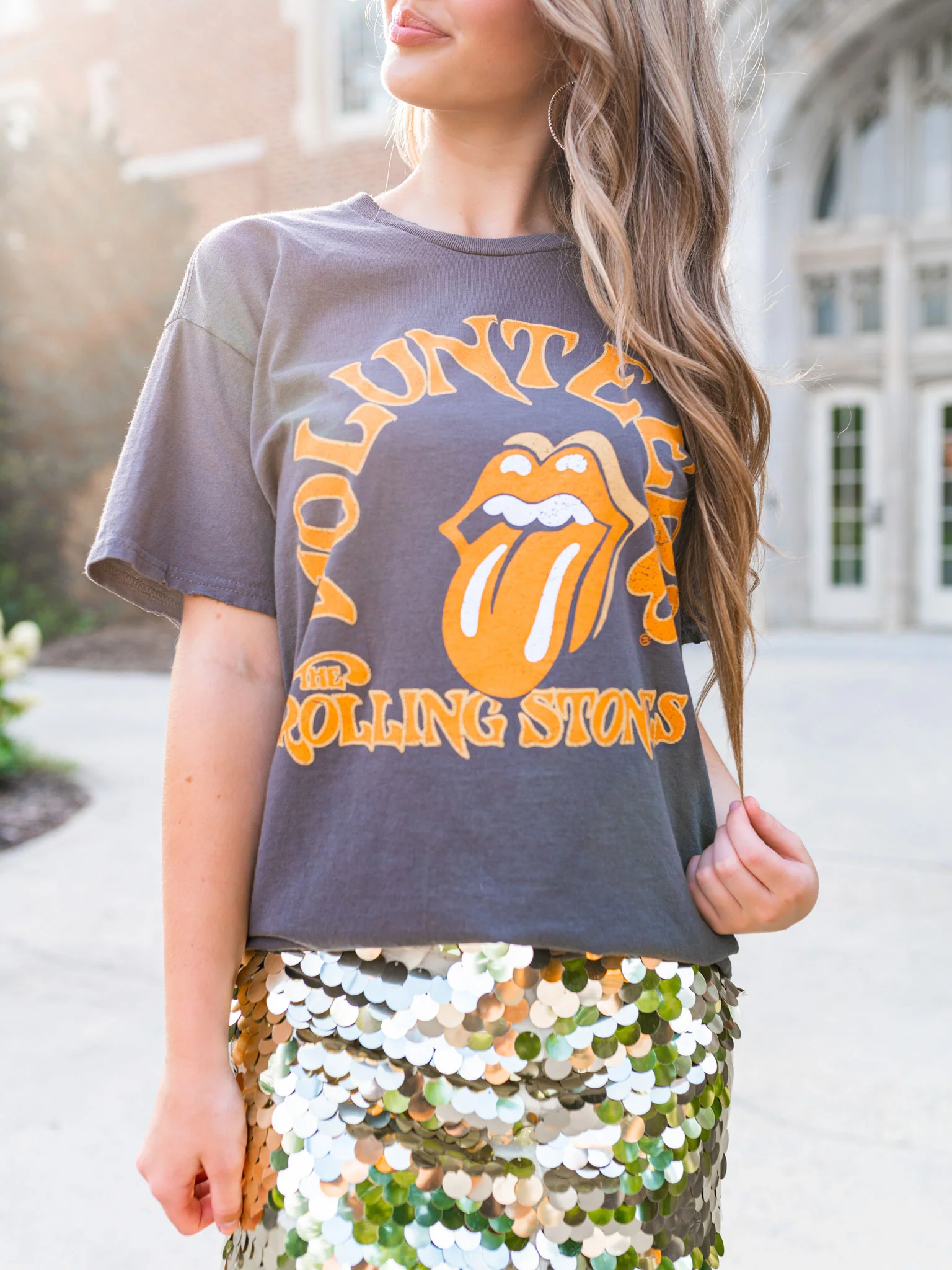 Rolling Stones Volunteers Psych Charcoal Thrifted Tee - Image 2