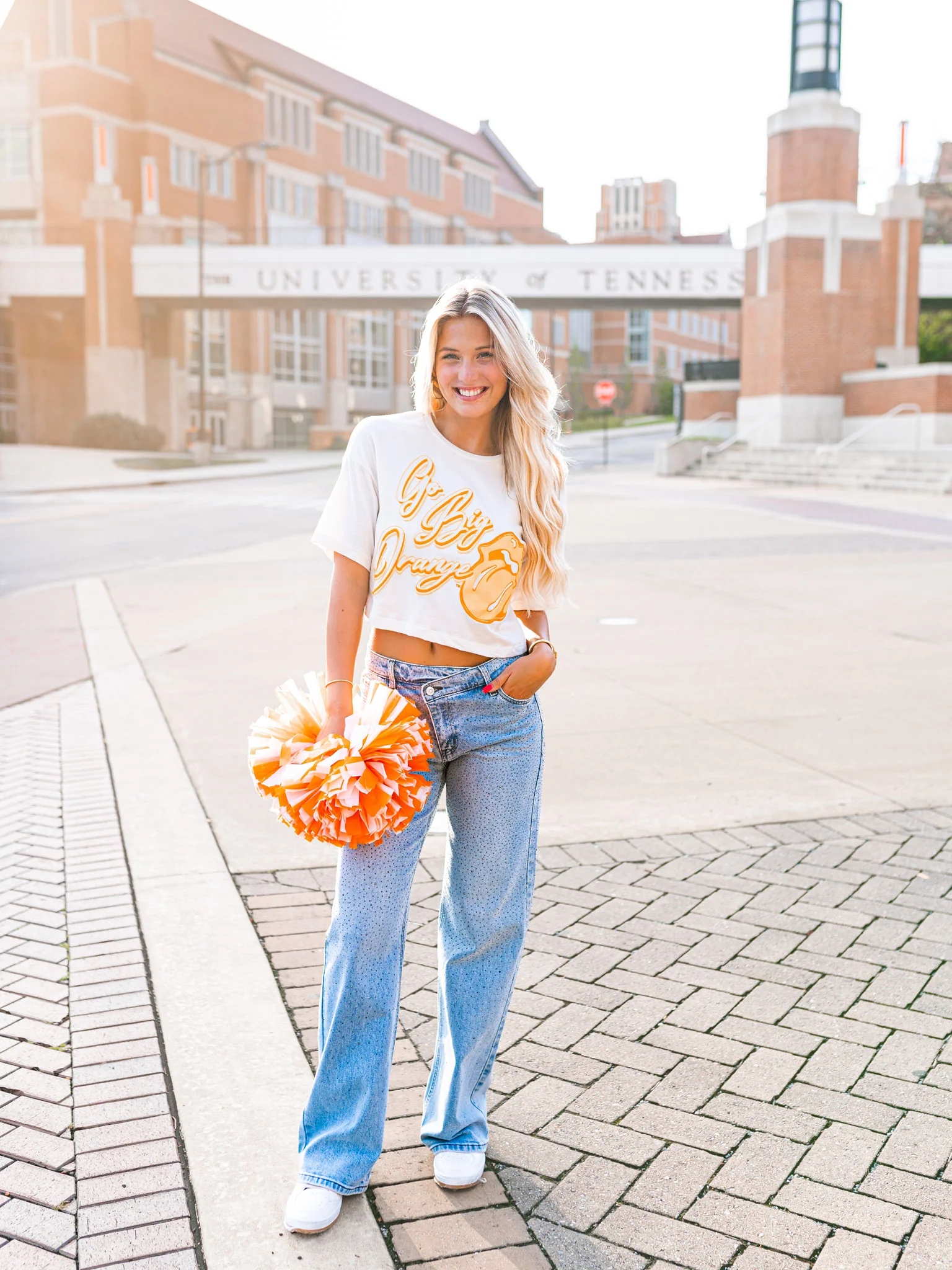 Rollings Stones Big Orange Puff Cropped Tee - Image 2
