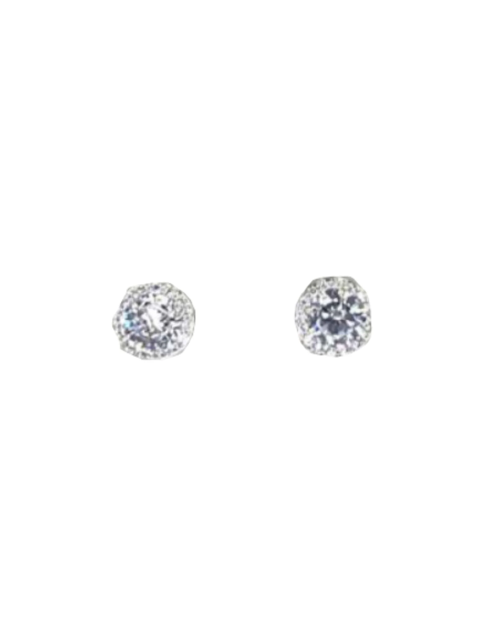 Round CZ Pave Earrings - Image 2