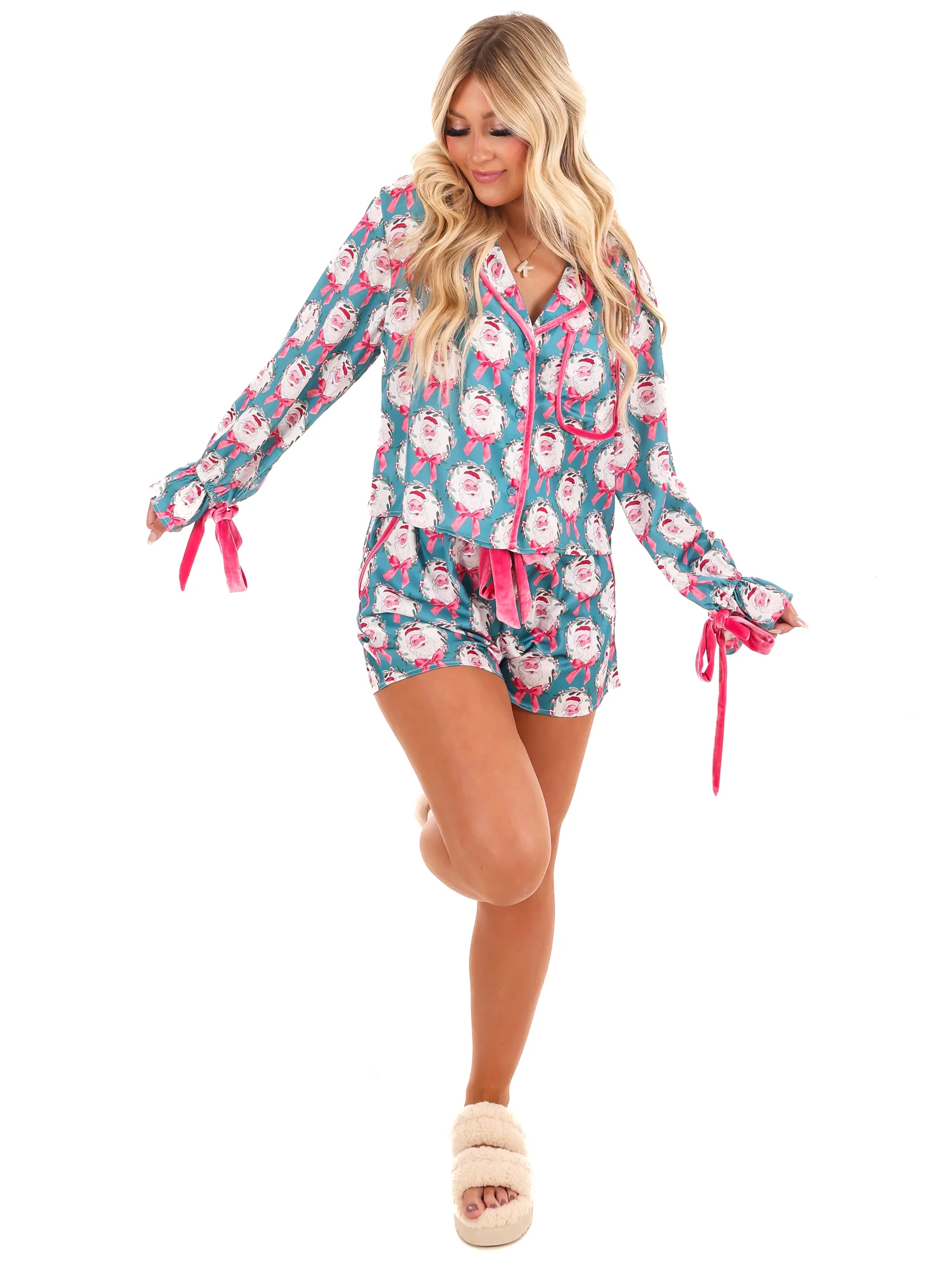 Santa Baby Satin Christmas Pajamas - Image 2