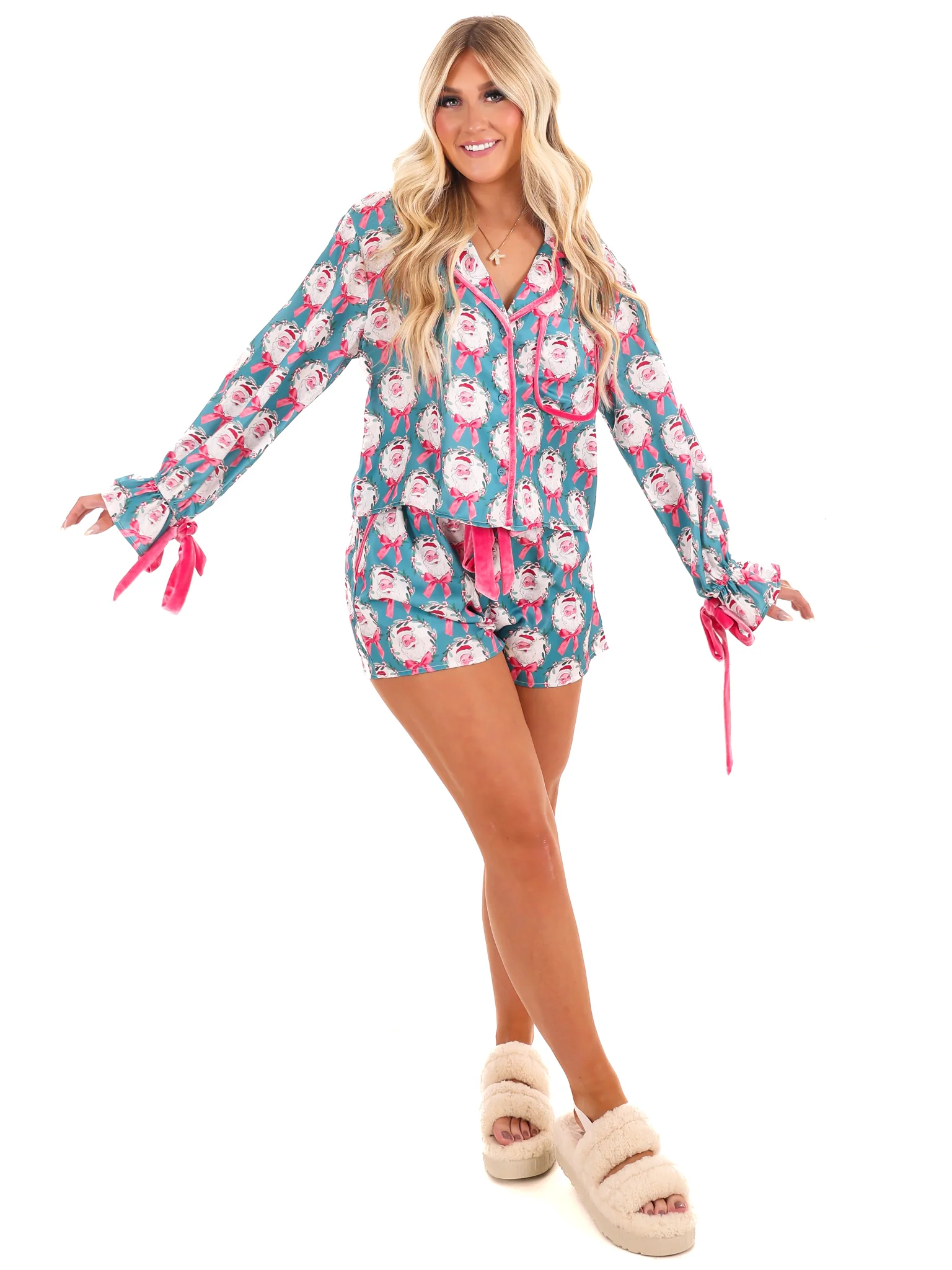 Santa Baby Satin Christmas Pajamas - Image 9