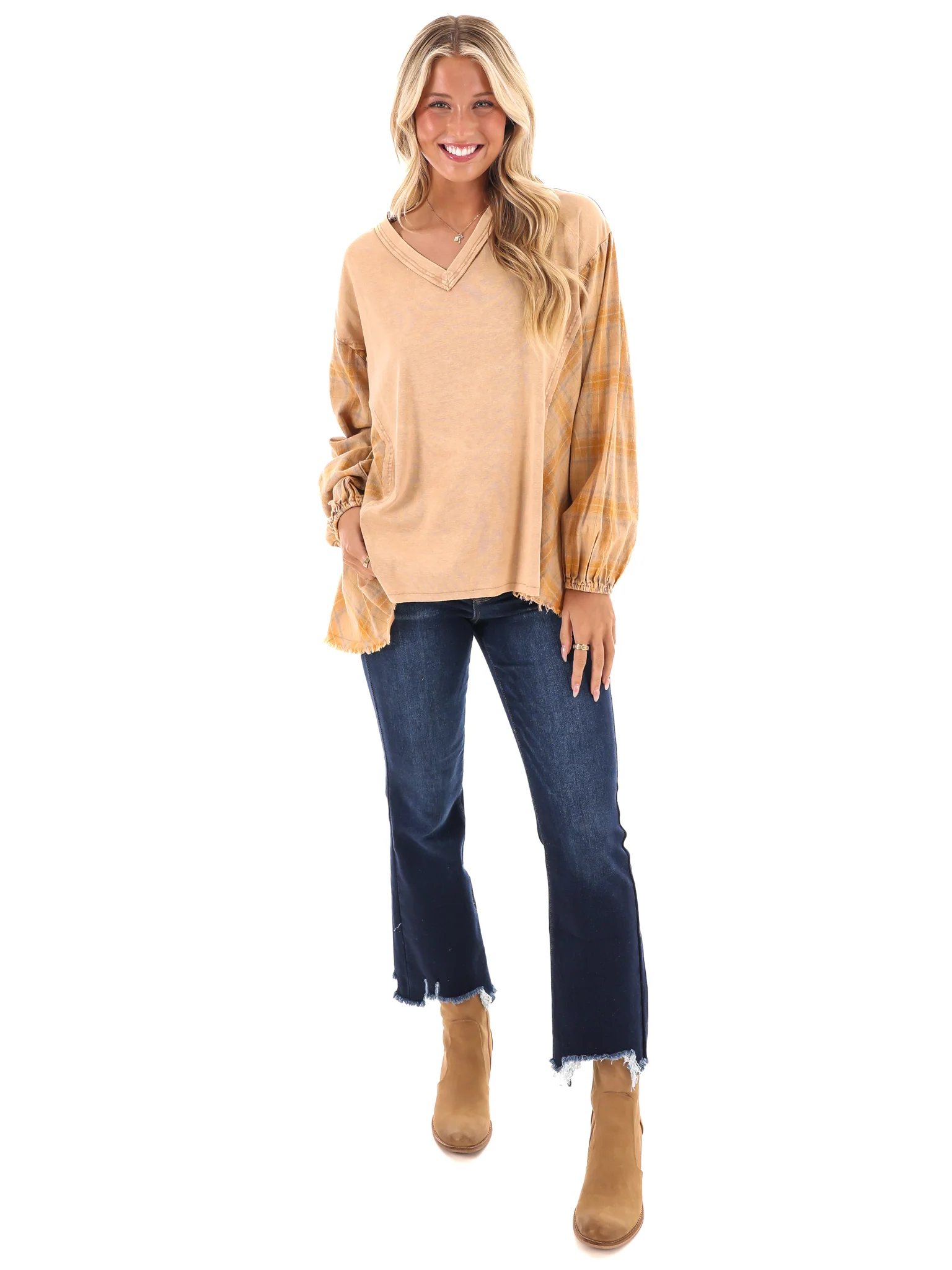 Say Anything Plaid Mix Tunic Top - Image 20