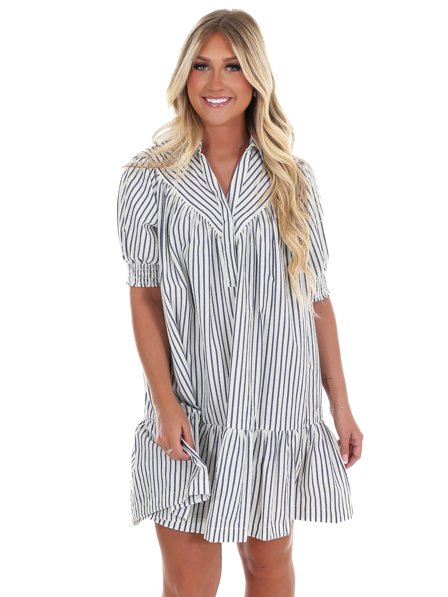 Say What You Will Stripe Babydoll Dress - Image 3