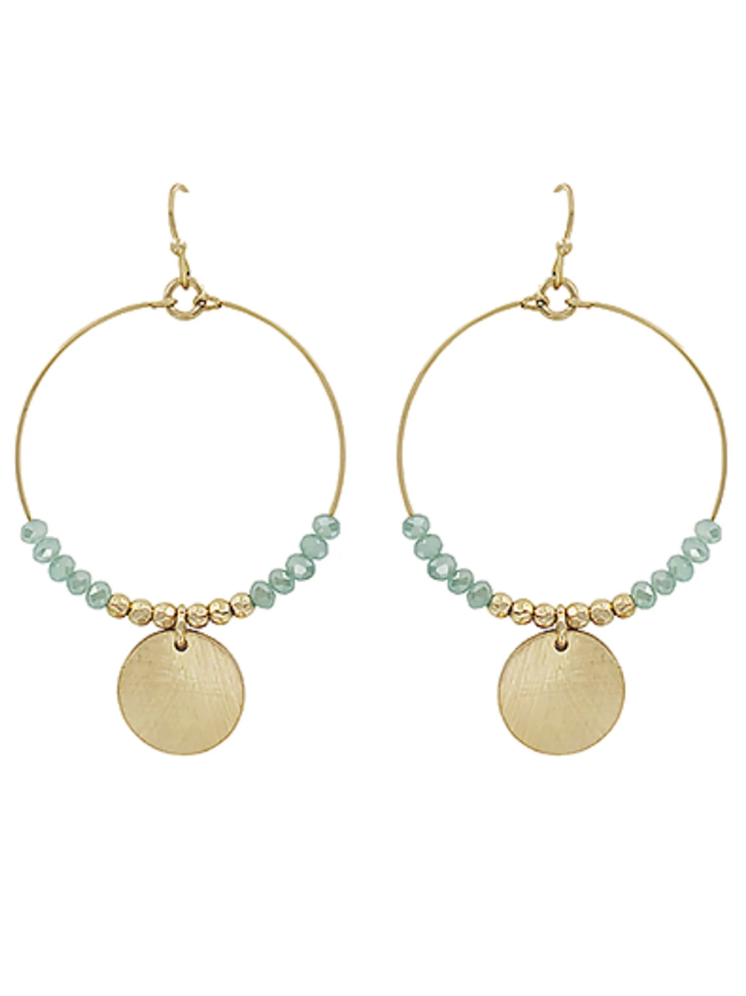 Scratched Disc Circle Earrings - Image 4