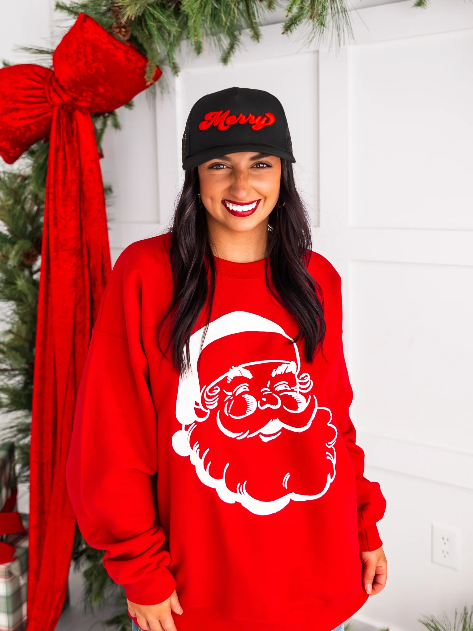 Script Merry Embroidered Trucker Hat - Image 6