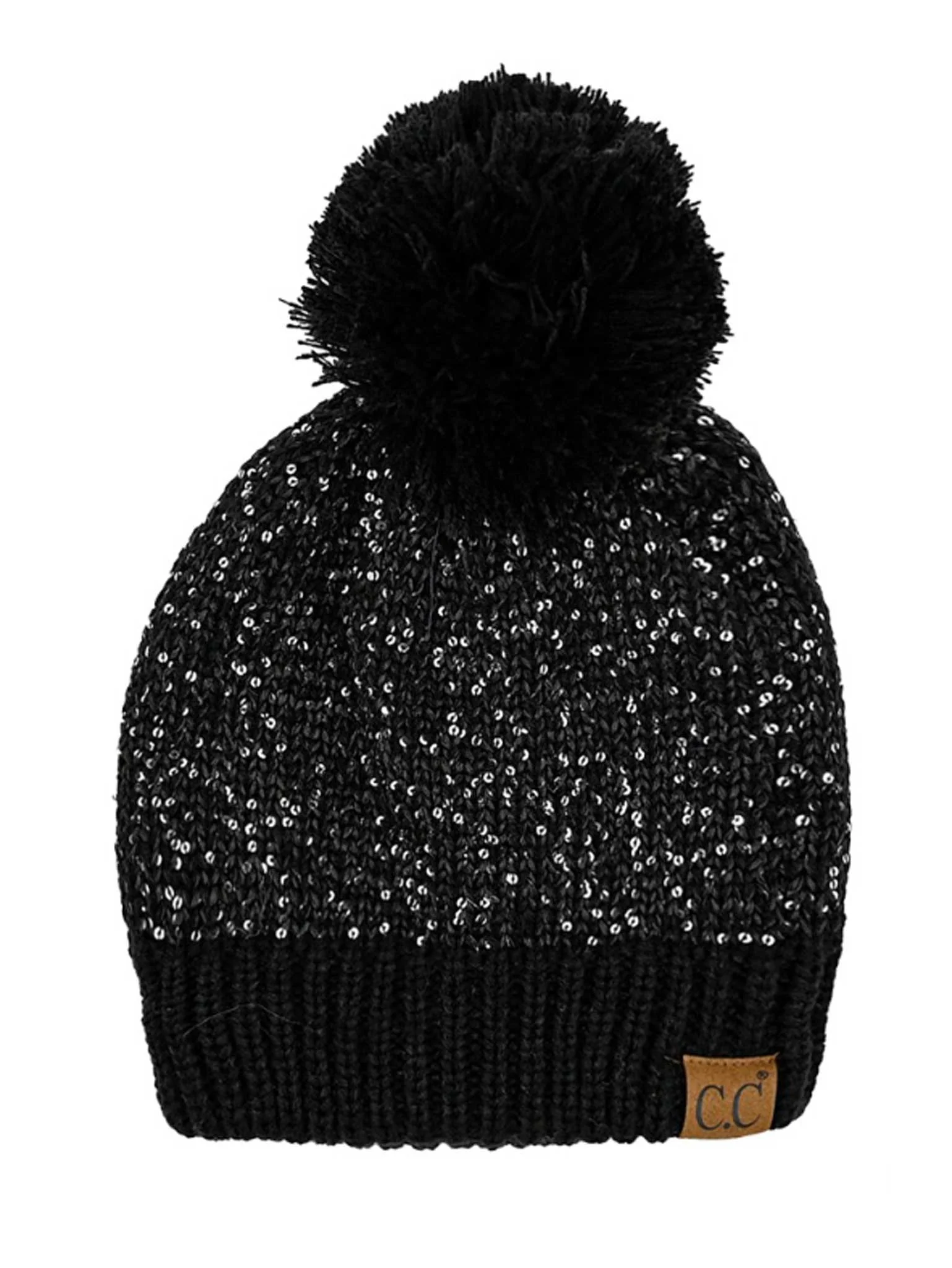 Sequin Cuff Pom Beanie - Image 2
