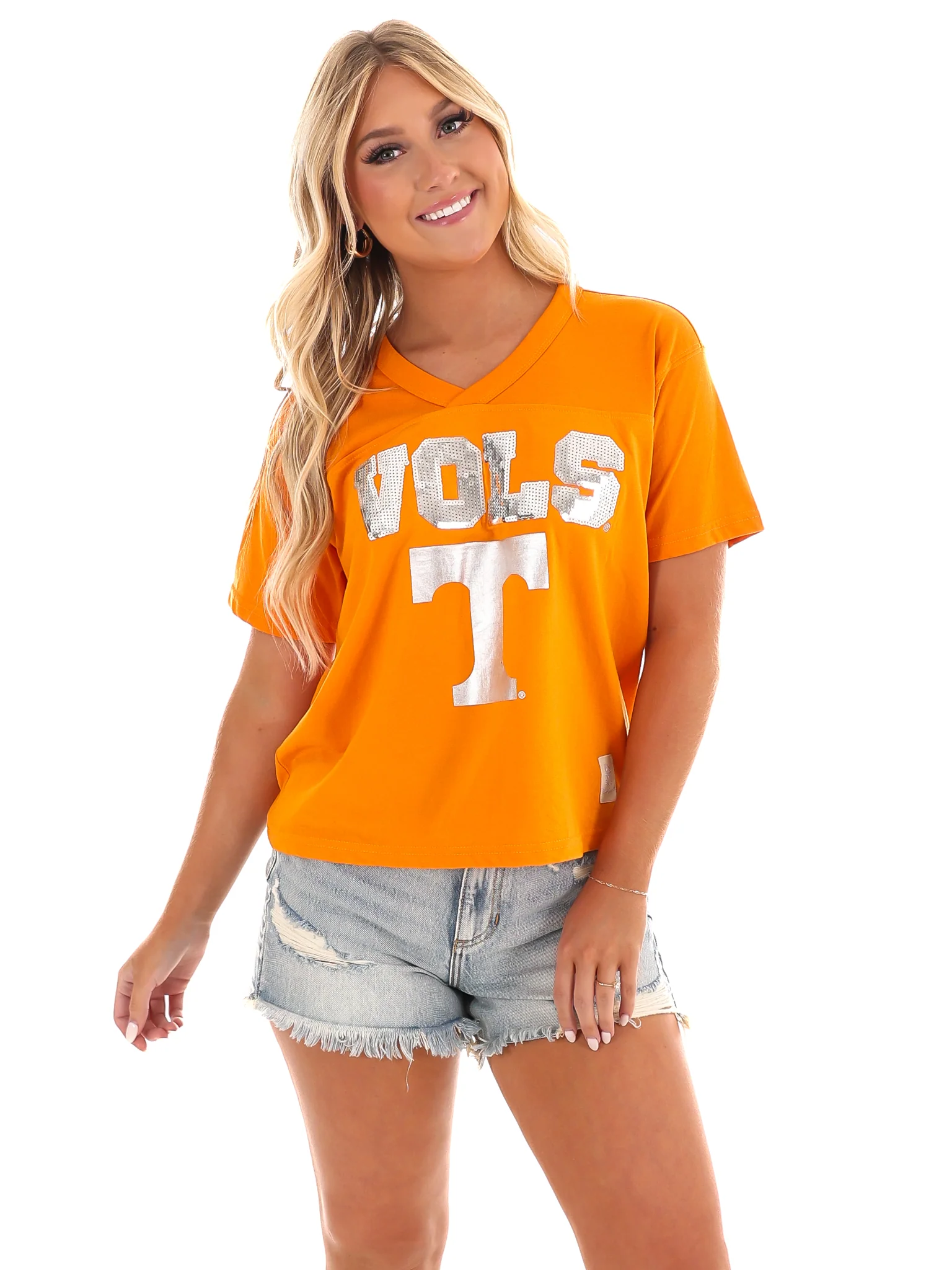Sequin Vols Waist Length Jersey Top - Image 9