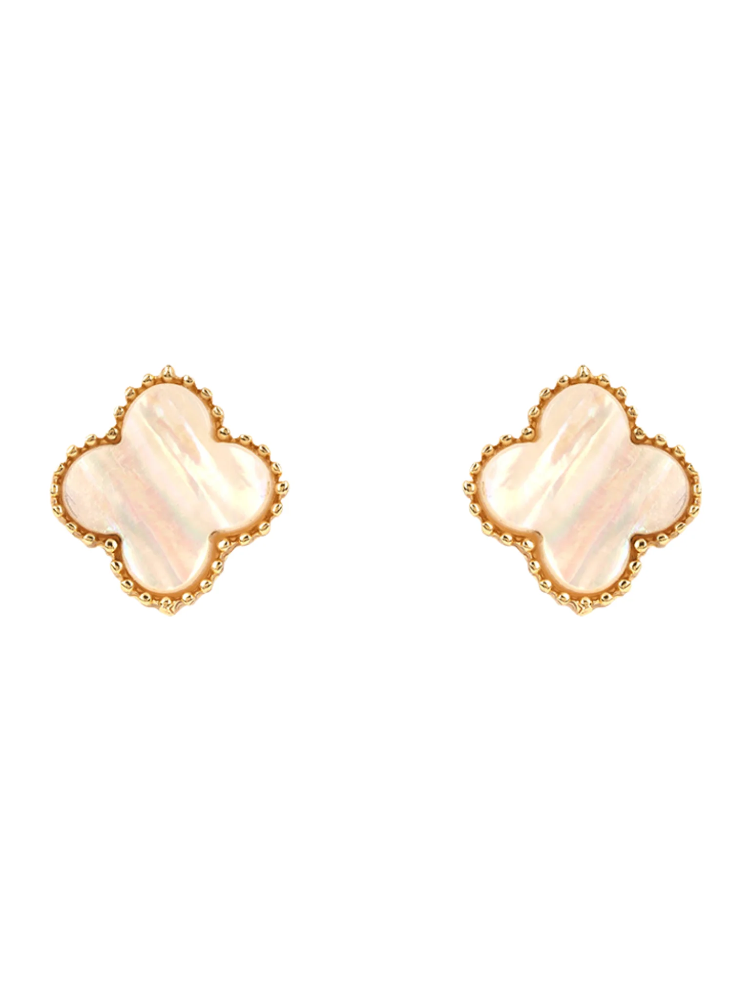 Shell Post Clover Earrings