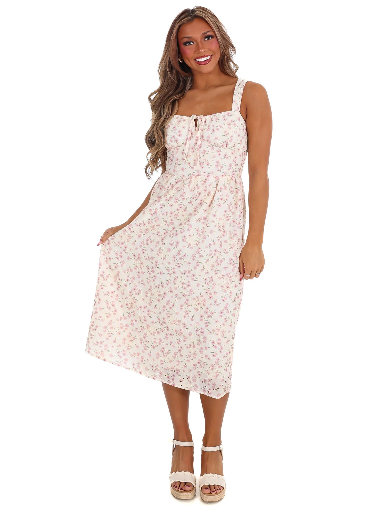 She's A Stunner Floral Midi Dress