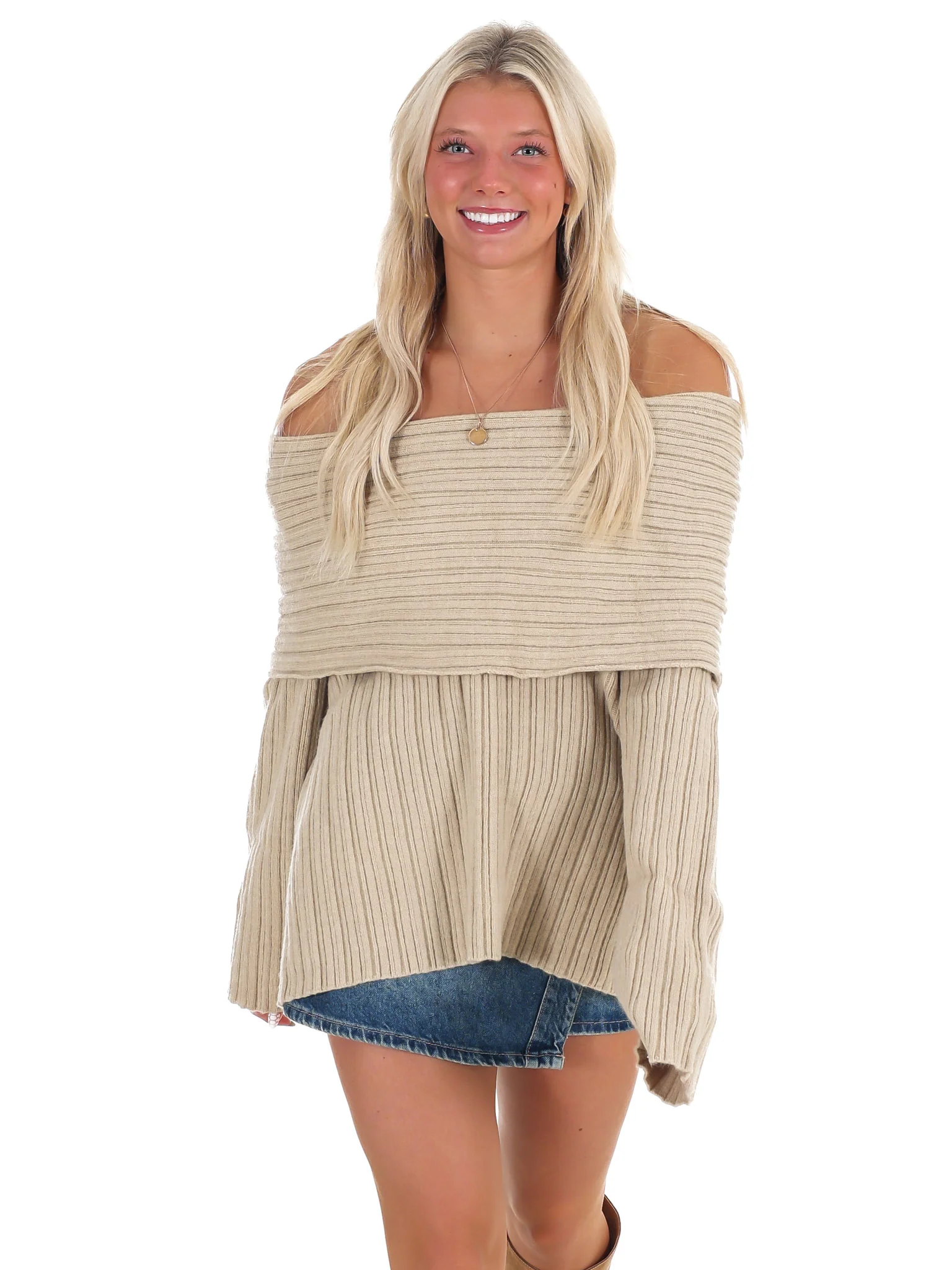 Show Me Love Off Shoulder Oversized Sweater - Image 5