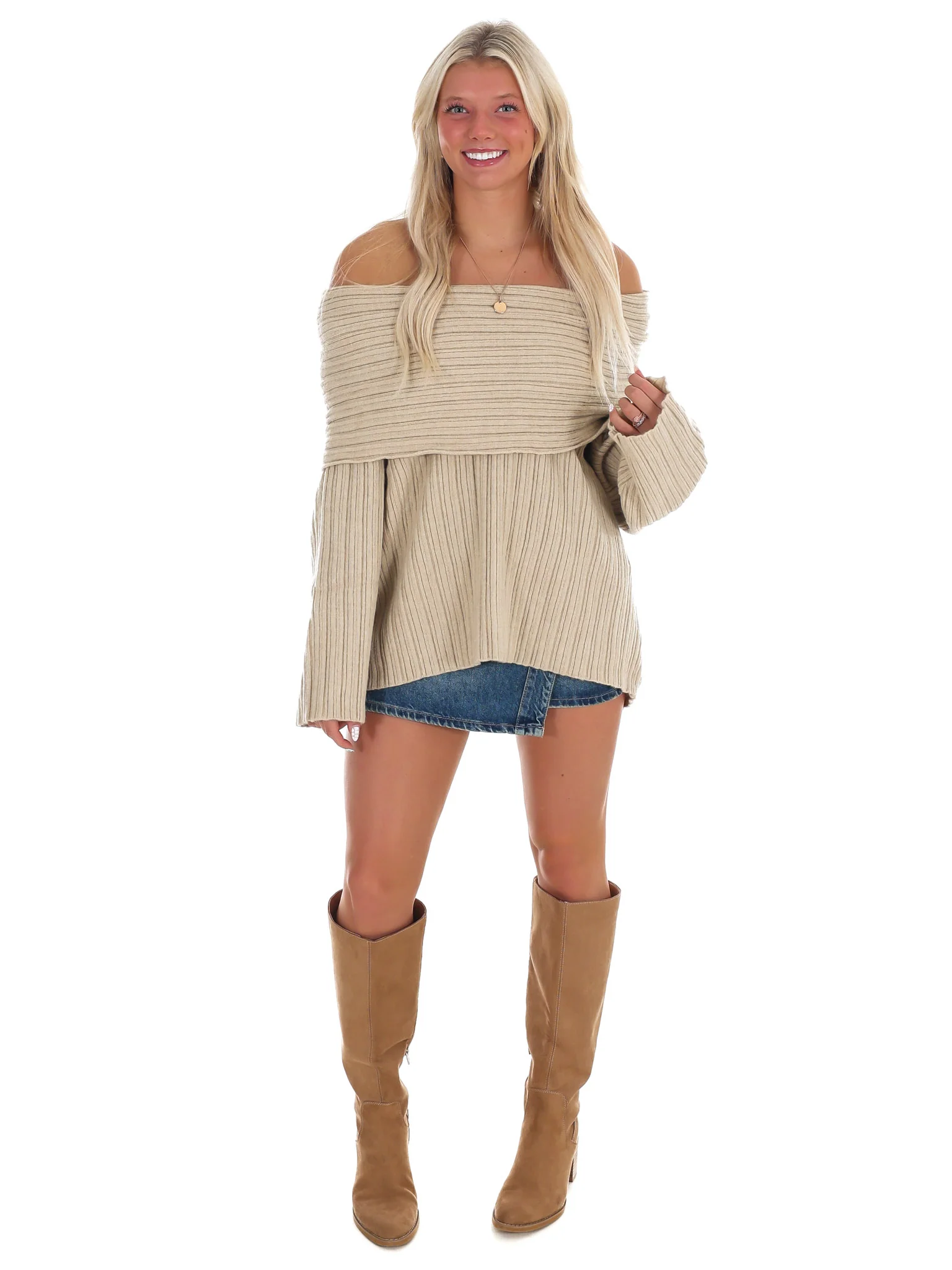 Show Me Love Off Shoulder Oversized Sweater - Image 6