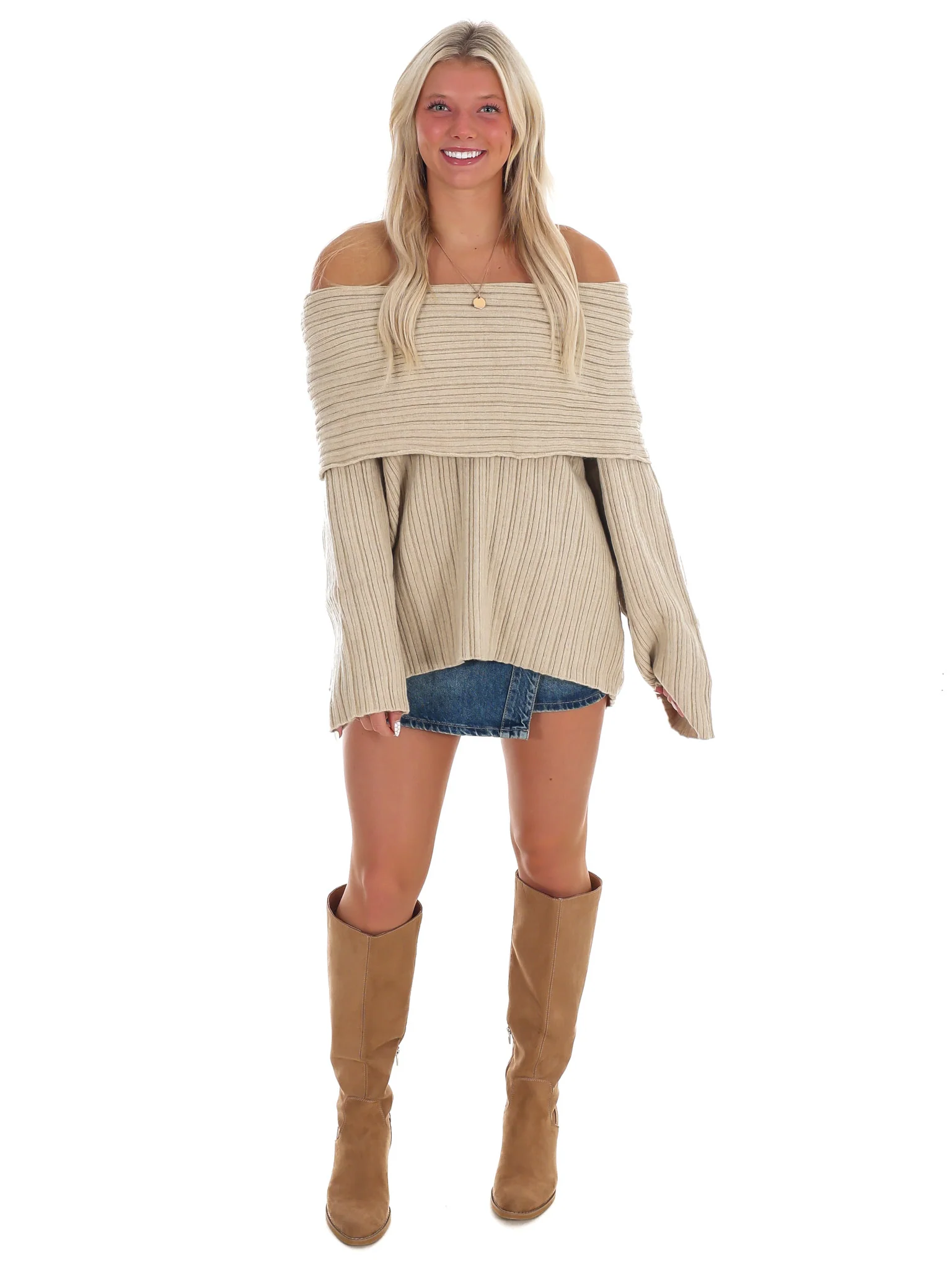 Show Me Love Off Shoulder Oversized Sweater - Image 7