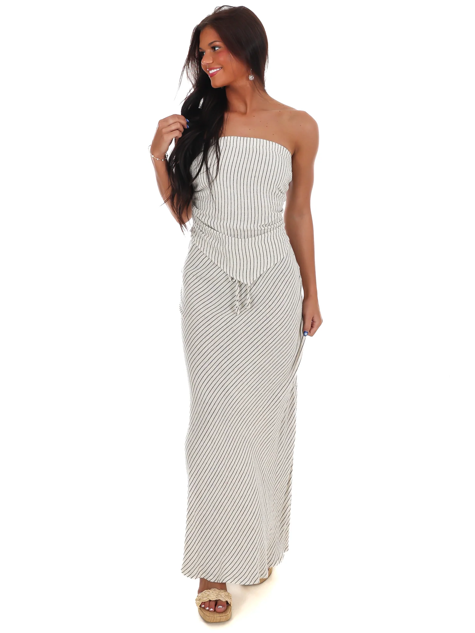 Side Sway Drawstring A Line Skirt - Image 4