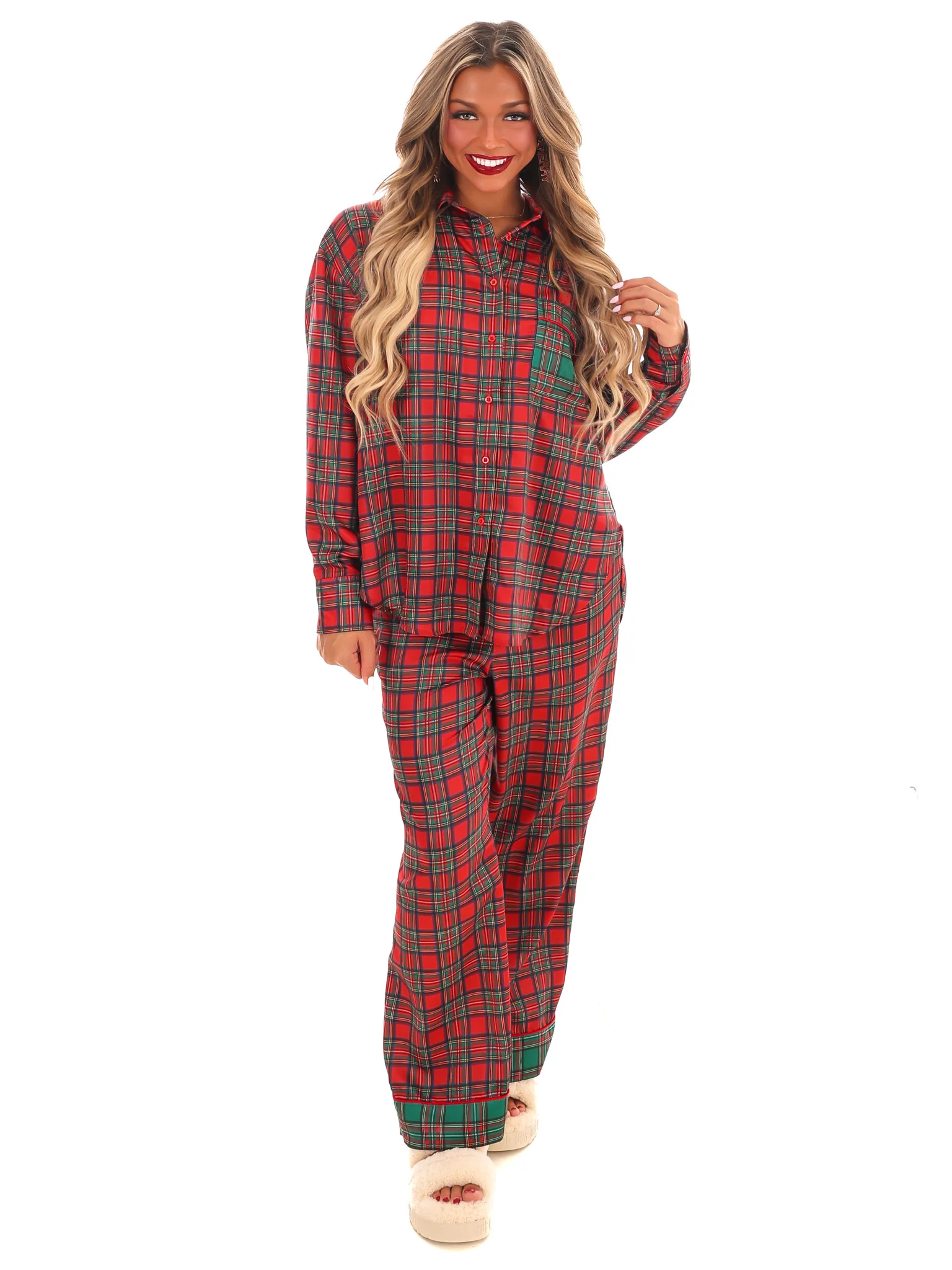 Silent Night Plaid Christmas Pajamas - Image 2