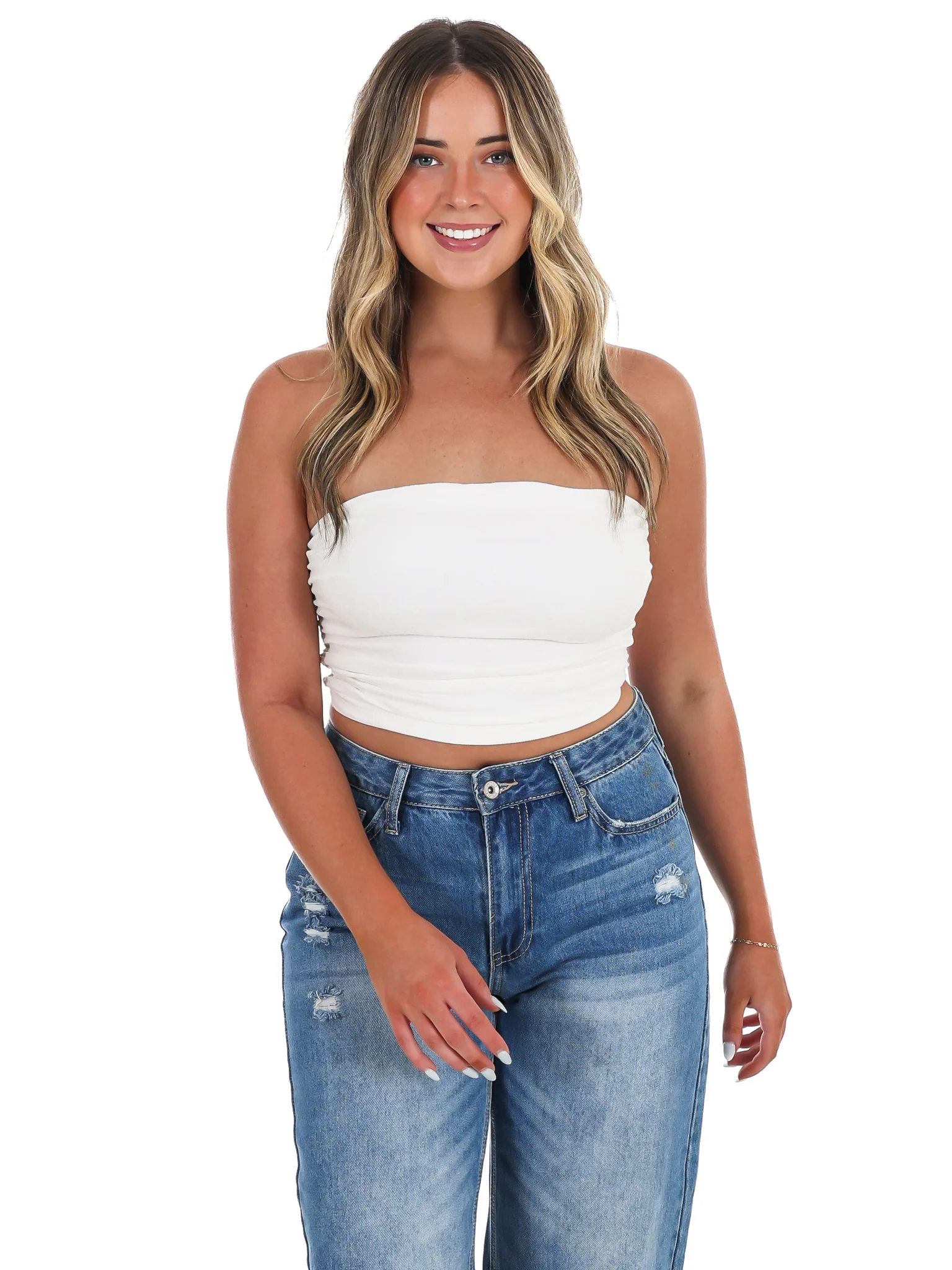Simple Intentions Linen Tube Top - Image 3