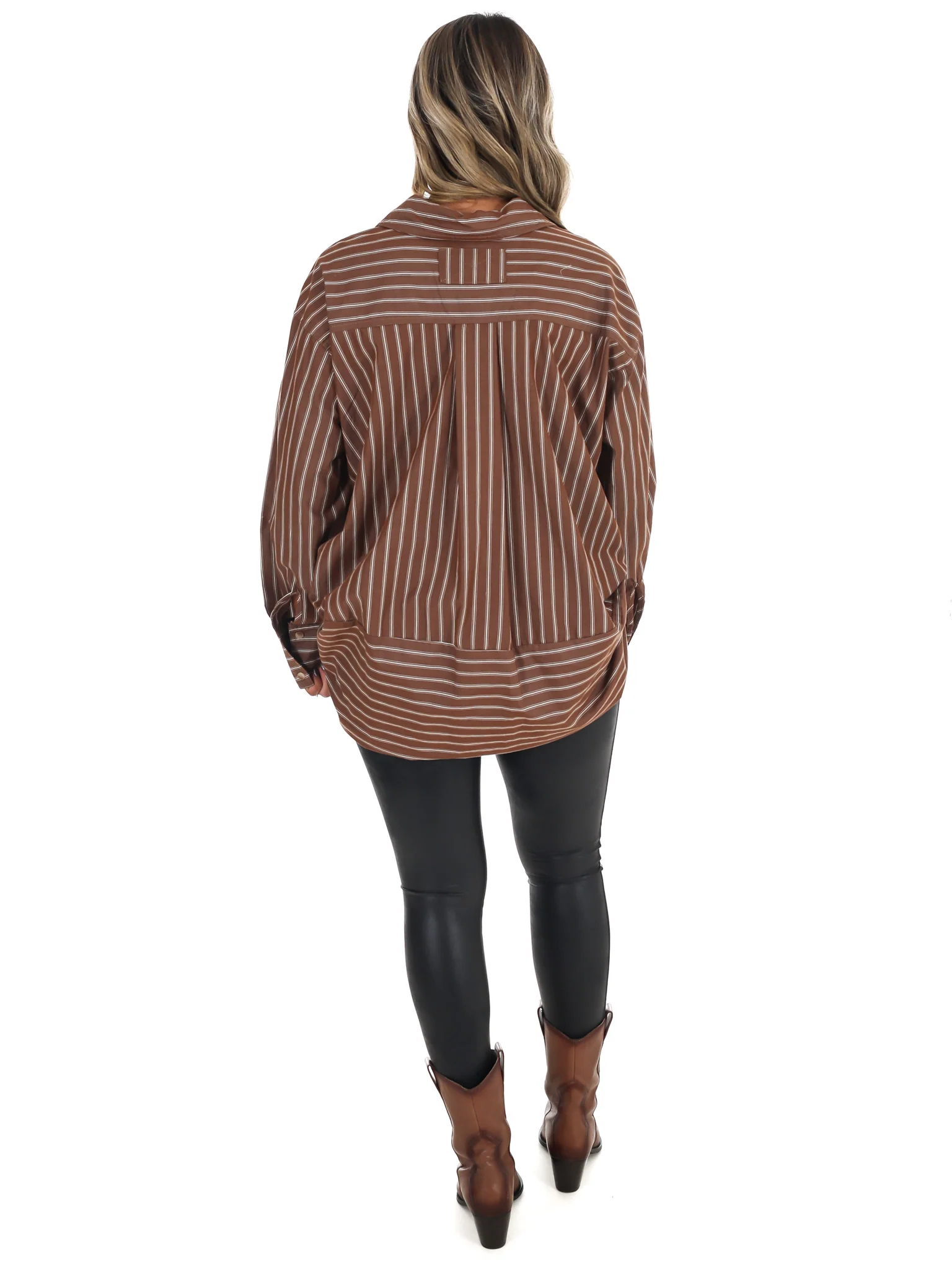 Simply Striped Poplin Button Down Top - Image 8
