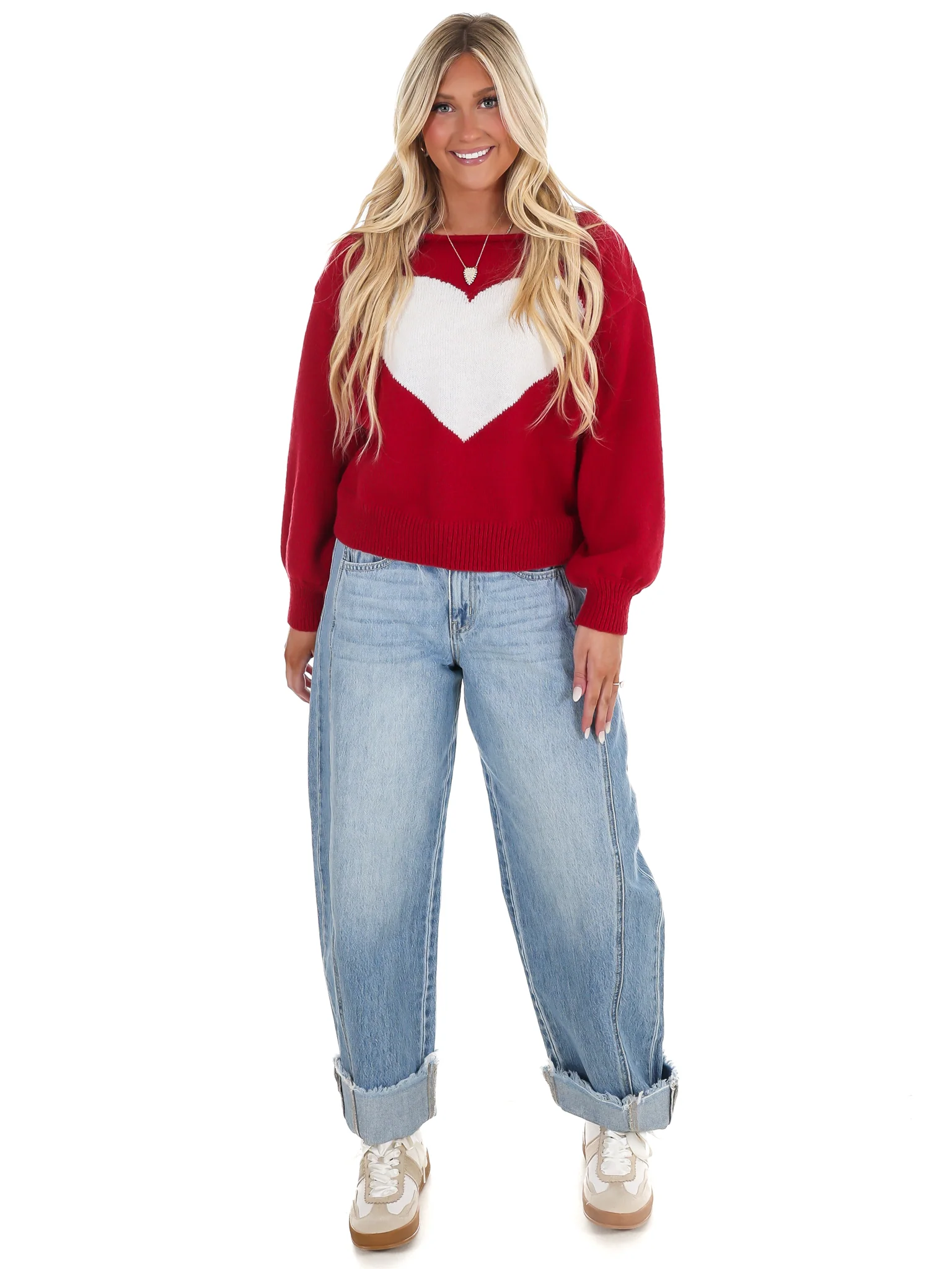 Simply Yours Off Shoulder Heart Sweater - Image 4