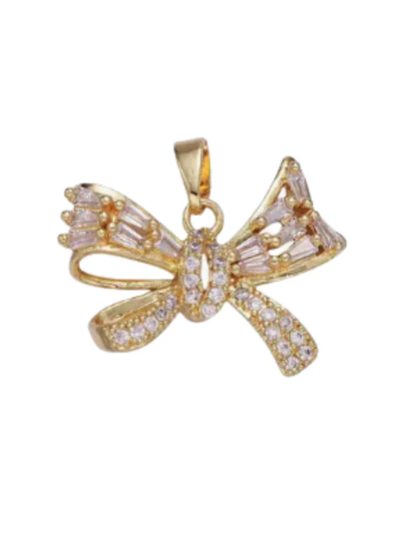 Small Stone Bow Charm