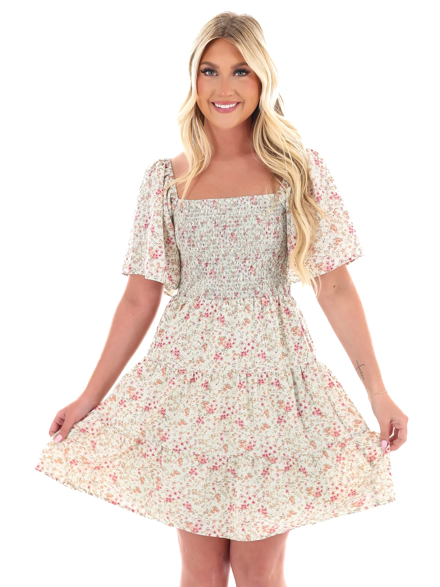 Small Town Floral Mini Dress - Image 11