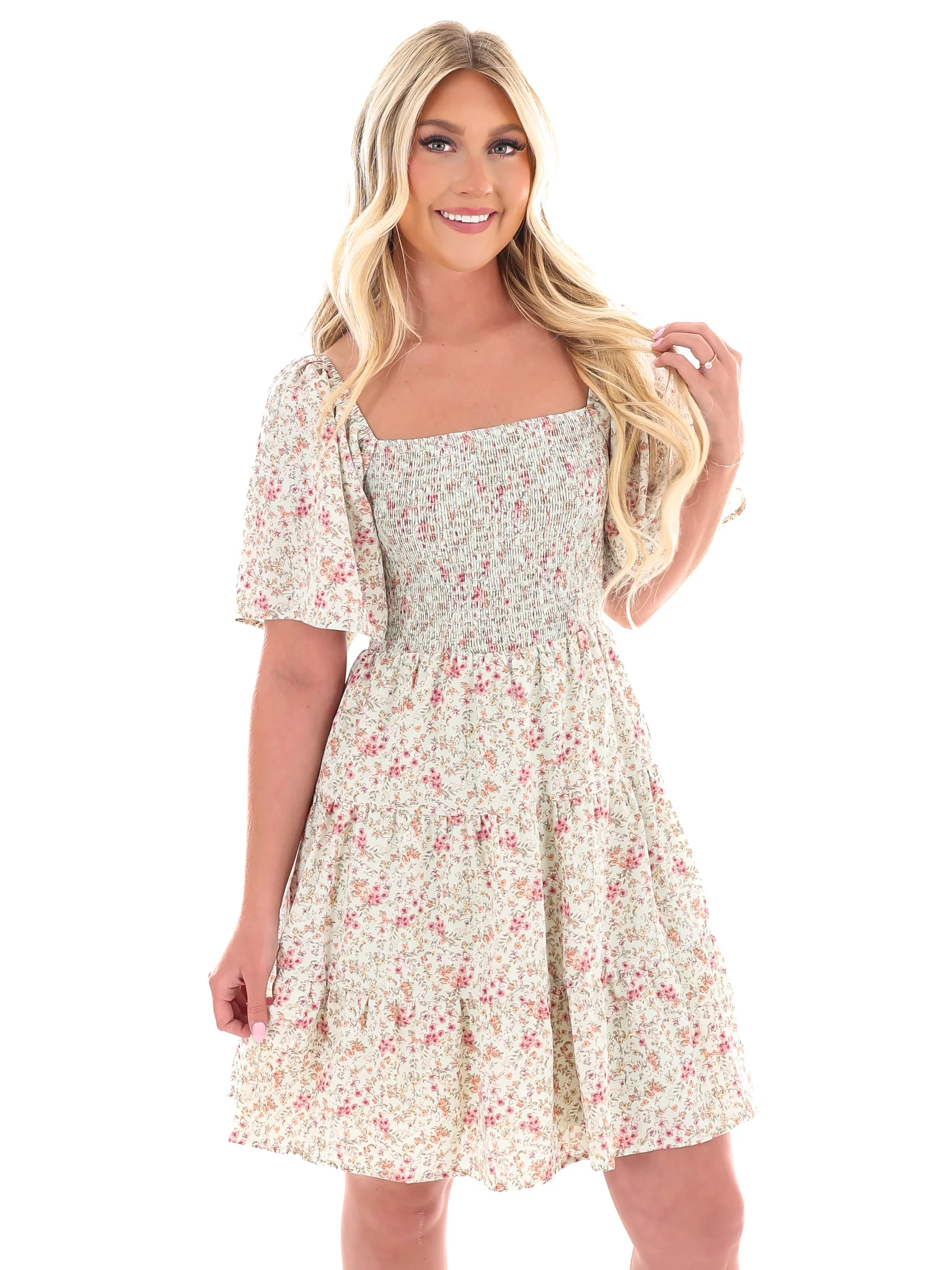 Small Town Floral Mini Dress - Image 13