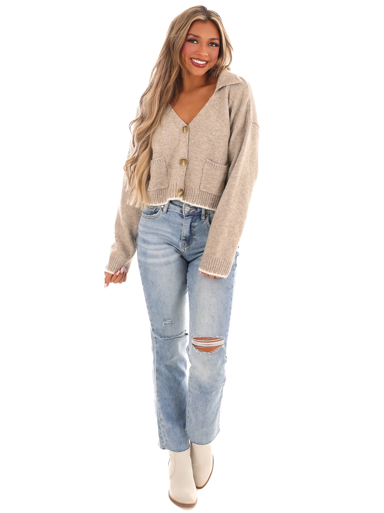 Smart and Stylish Contrast Cardigan - Image 13